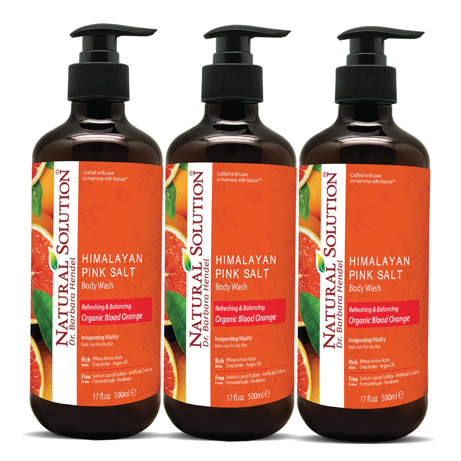 Foto 2 pulgar | Solución Natural De Gel De Baño Con Naranja Sanguina Orgánica, 500 Ml, X3 - Venta Internacional.