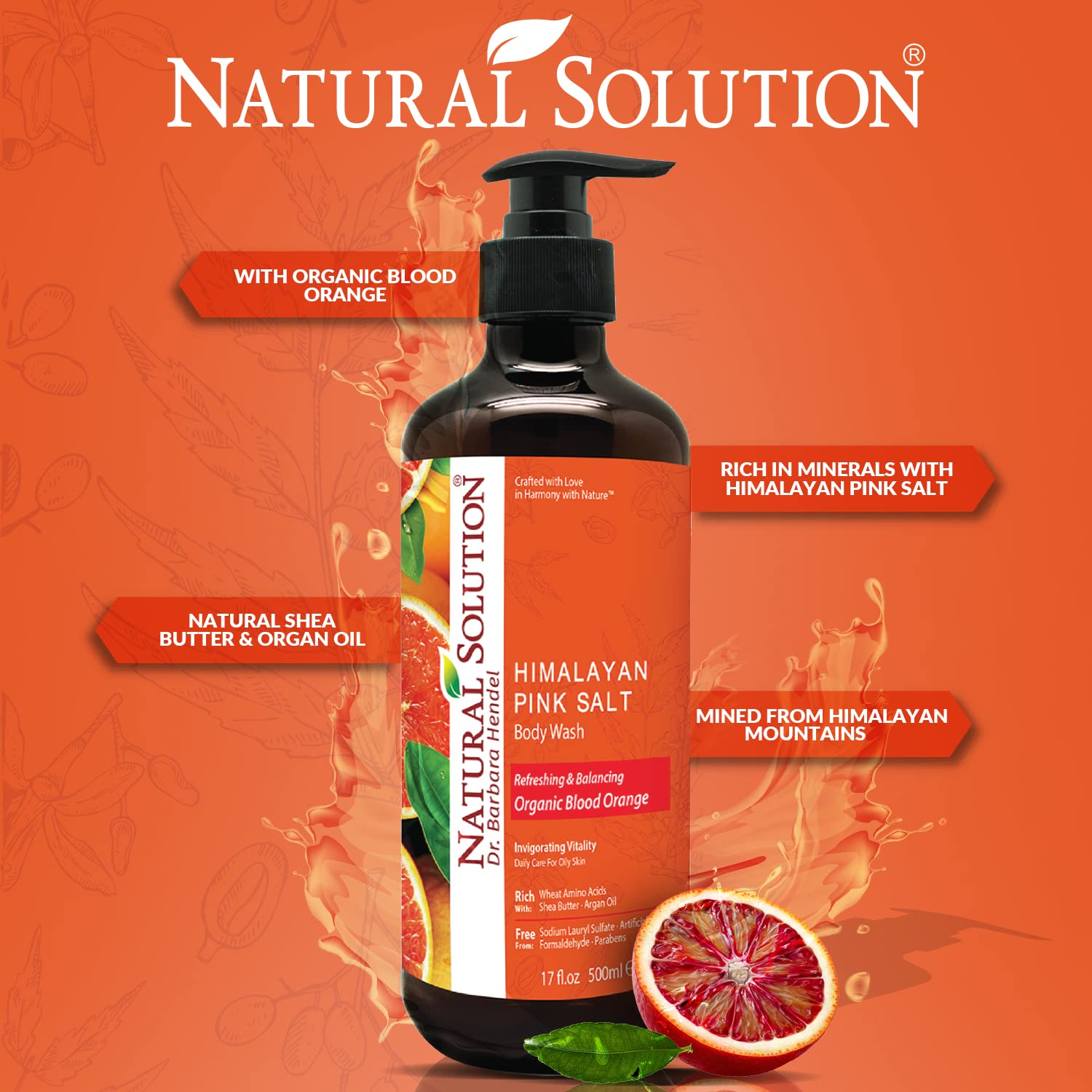 Foto 3 pulgar | Solución Natural De Gel De Baño Con Naranja Sanguina Orgánica, 500 Ml, X3 - Venta Internacional.