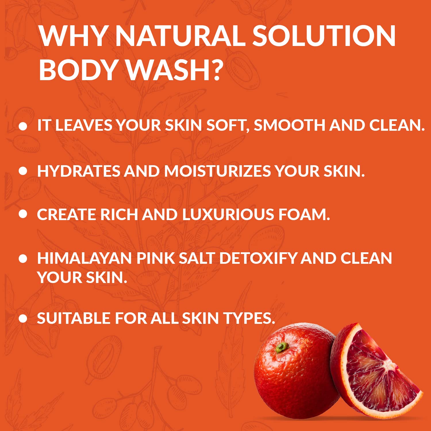 Foto 5 pulgar | Solución Natural De Gel De Baño Con Naranja Sanguina Orgánica, 500 Ml, X3 - Venta Internacional.