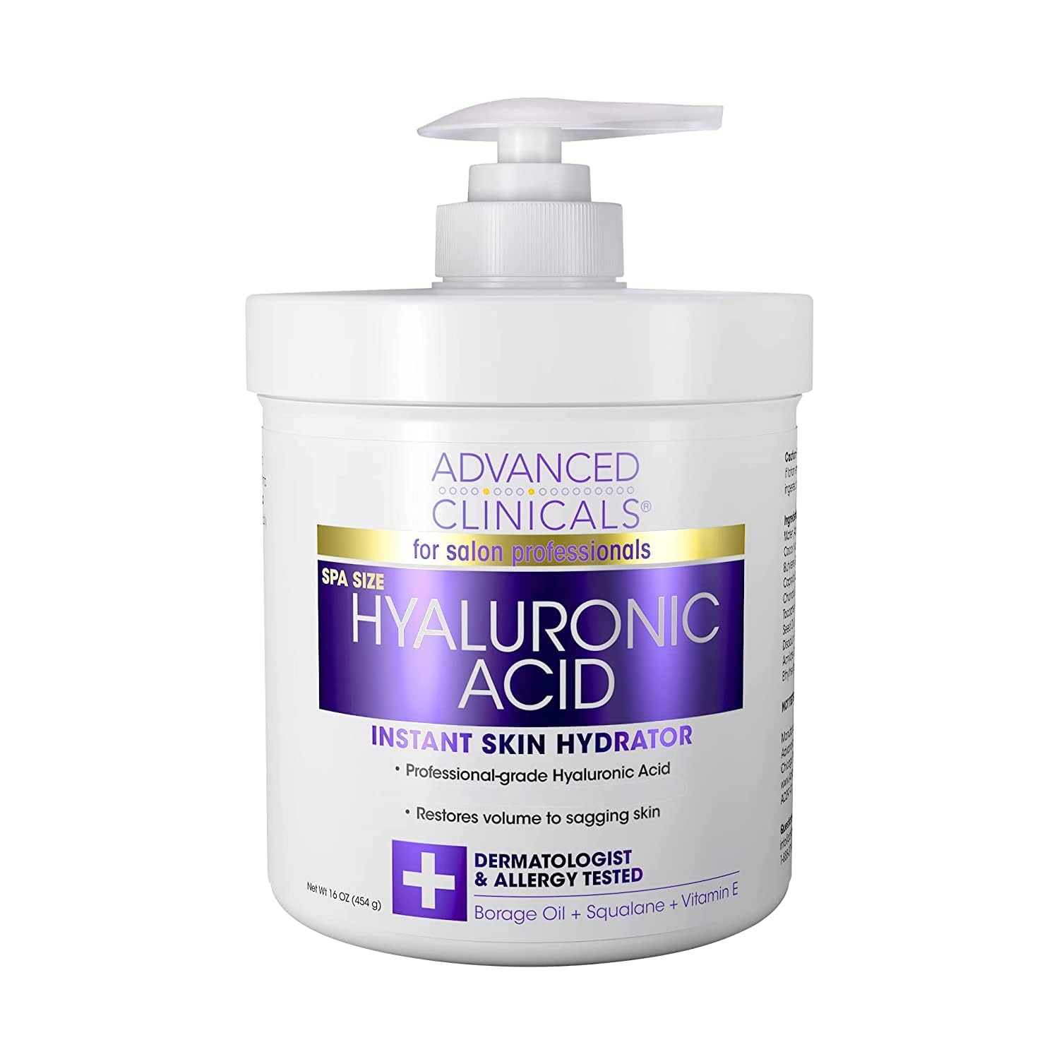 Foto 2 pulgar | Crema De Ácido Hialurónico Antienvejecimiento Advanced Clinicals 480 Ml - Venta Internacional.