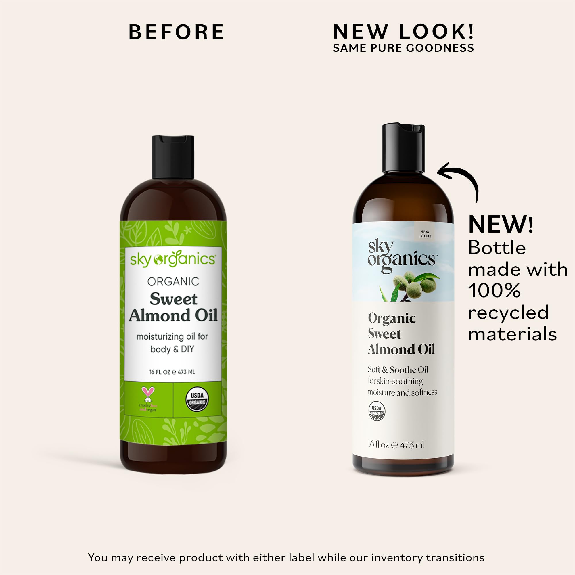 Foto 2 | Hidratante Para Piel Oil Sky Organics Organic Sweet Almond 473ml - Venta Internacional.