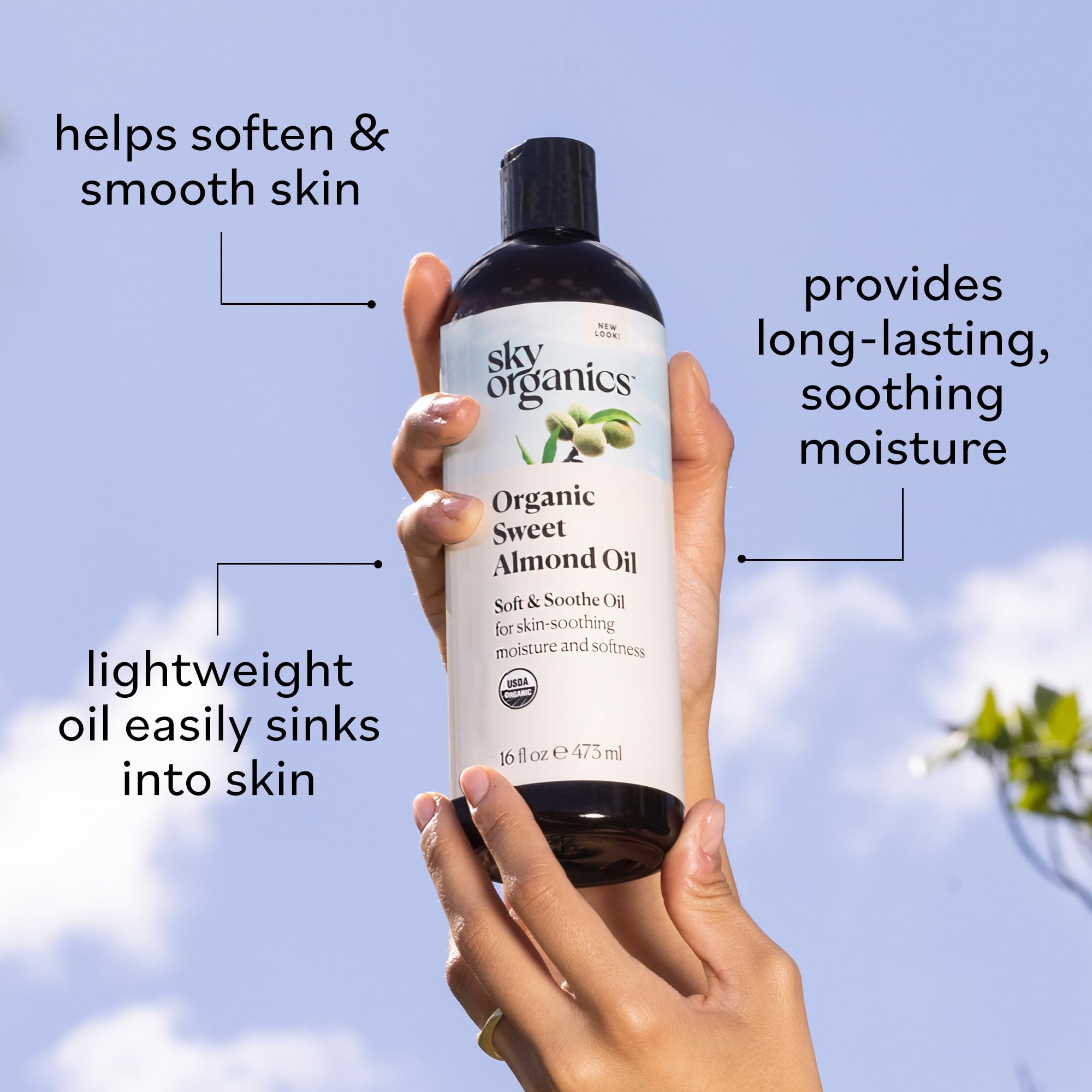 Foto 5 pulgar | Hidratante Para Piel Oil Sky Organics Organic Sweet Almond 473ml - Venta Internacional.