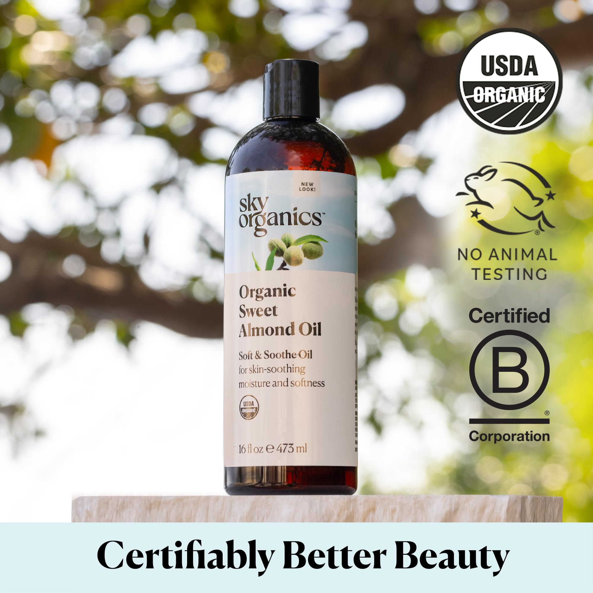 Foto 7 pulgar | Hidratante Para Piel Oil Sky Organics Organic Sweet Almond 473ml - Venta Internacional.