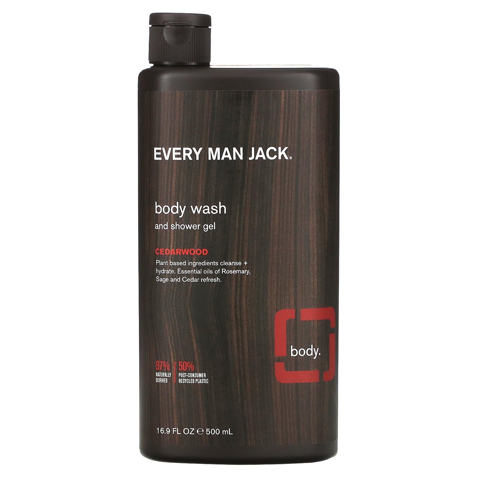 Gel De Baño Y Gel De Ducha Every Man Jack Cedarwood, 500 Ml - Venta Internacional.