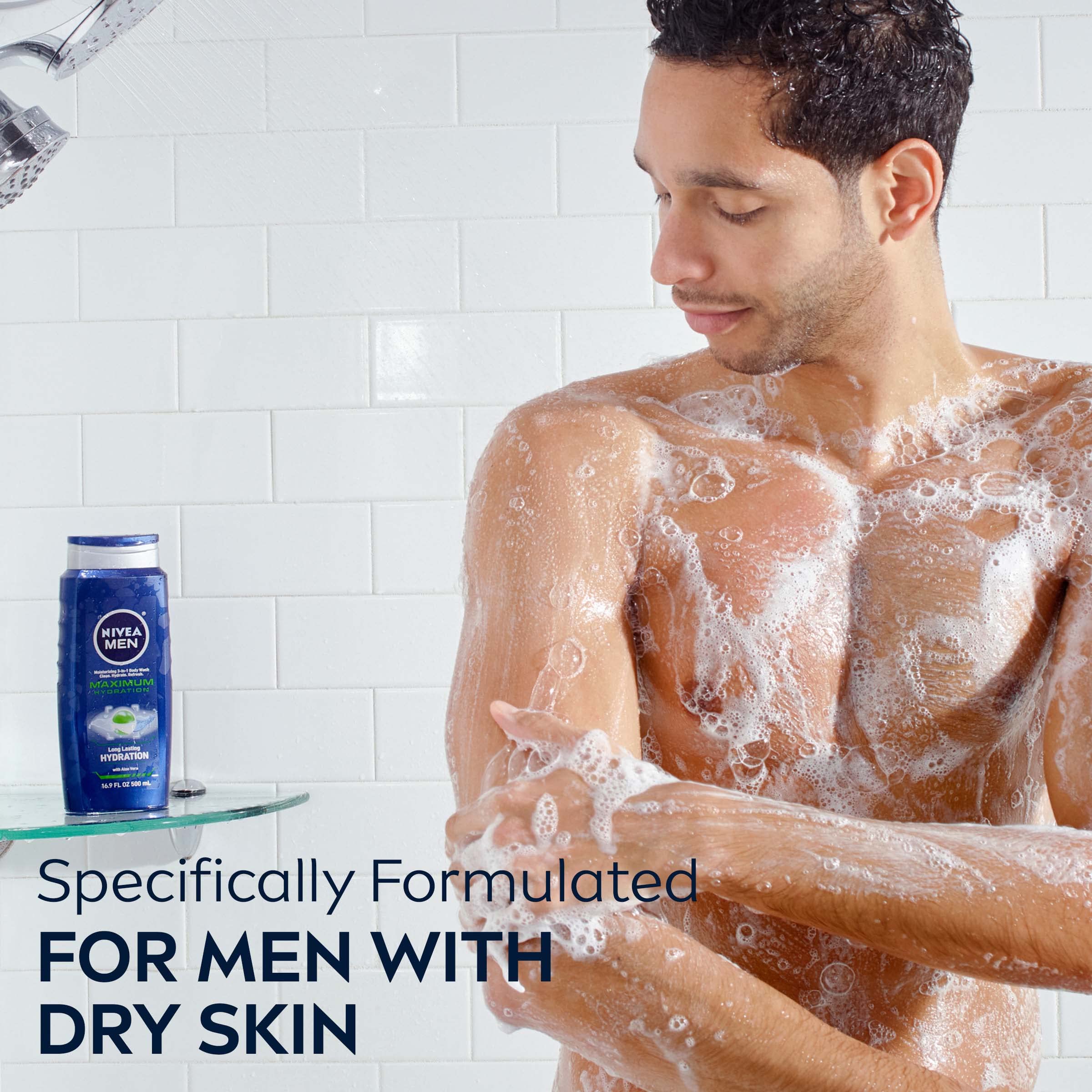 Foto 6 | Gel De Baño Nivea Men Maximum Hydration Con Aloe Vera, 500 Ml, Paquete De 3 - Venta Internacional.