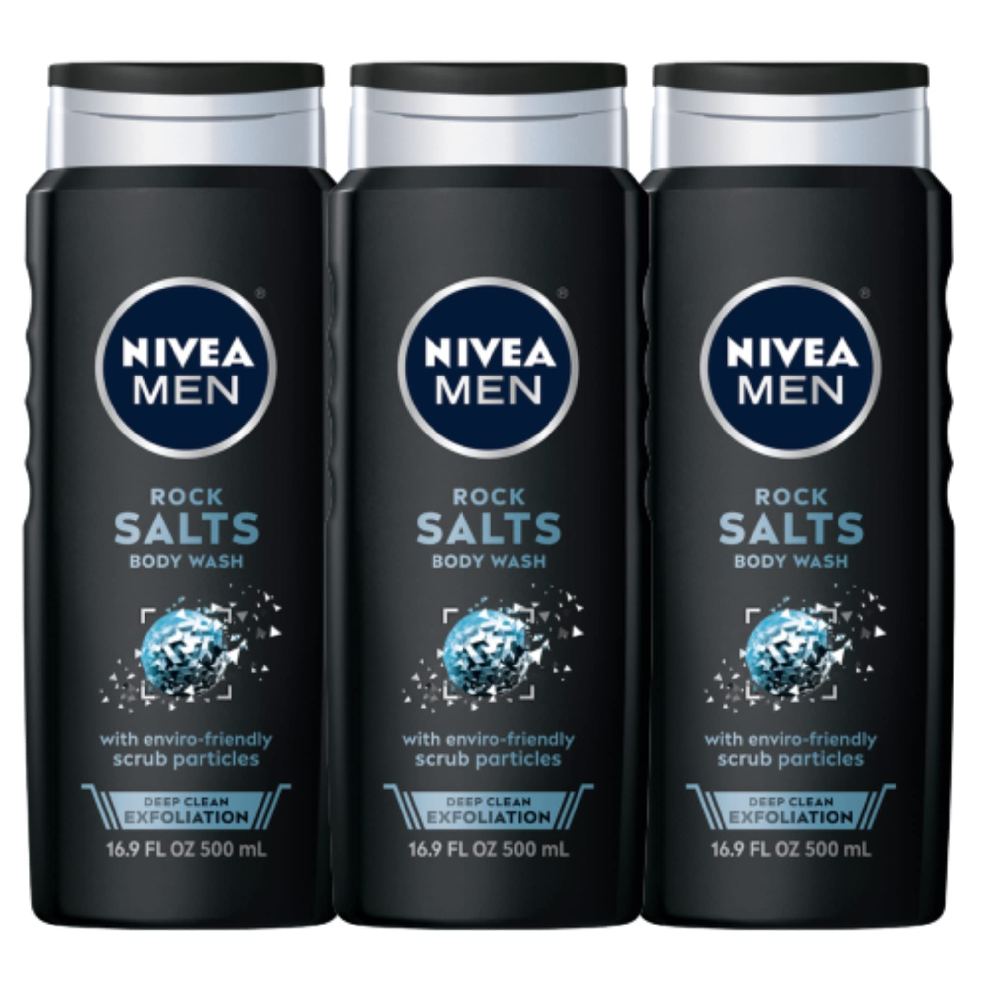 Foto 2 pulgar | Gel De Baño Nivea Men Deep Clean Rock Salts, 500 Ml, Paquete De 3 - Venta Internacional.