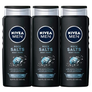 Foto 1 | Gel De Baño Nivea Men Deep Clean Rock Salts, 500 Ml, Paquete De 3 - Venta Internacional.