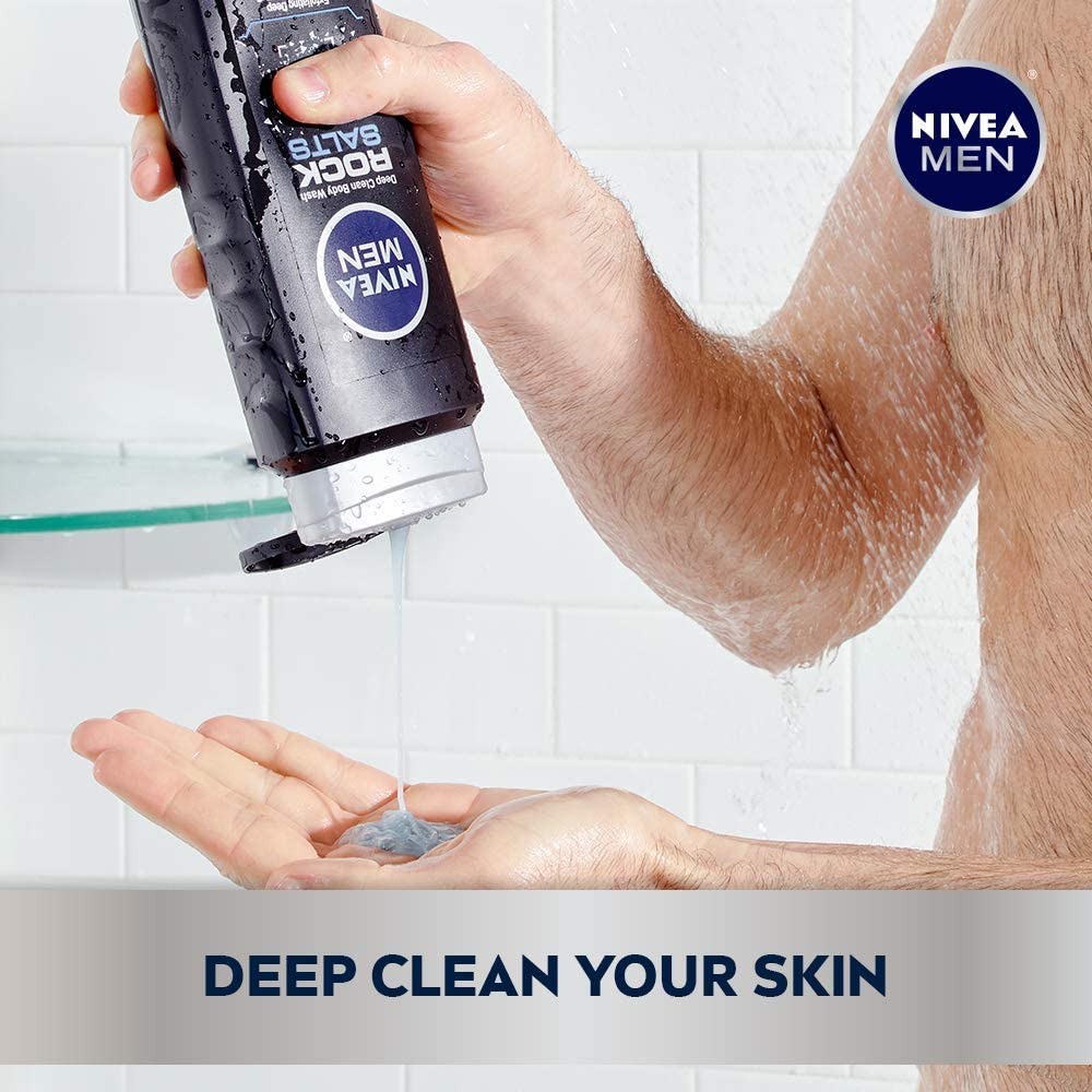 Foto 3 pulgar | Gel De Baño Nivea Men Deep Clean Rock Salts, 500 Ml, Paquete De 3 - Venta Internacional.