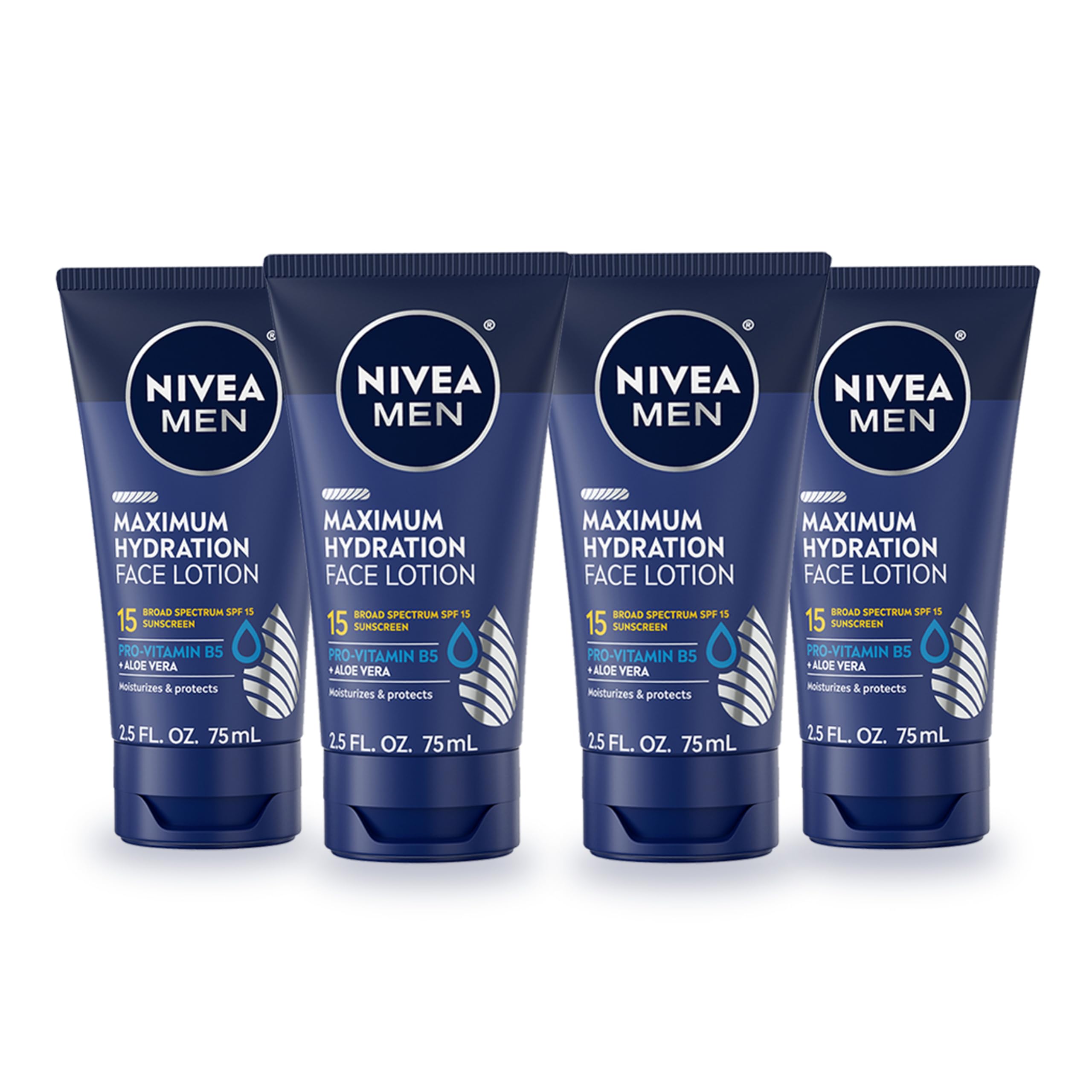 Foto 2 pulgar | Loción Facial Nivea Men Maximum Hydration Spf 15 75 Ml, Paquete De 4 - Venta Internacional.
