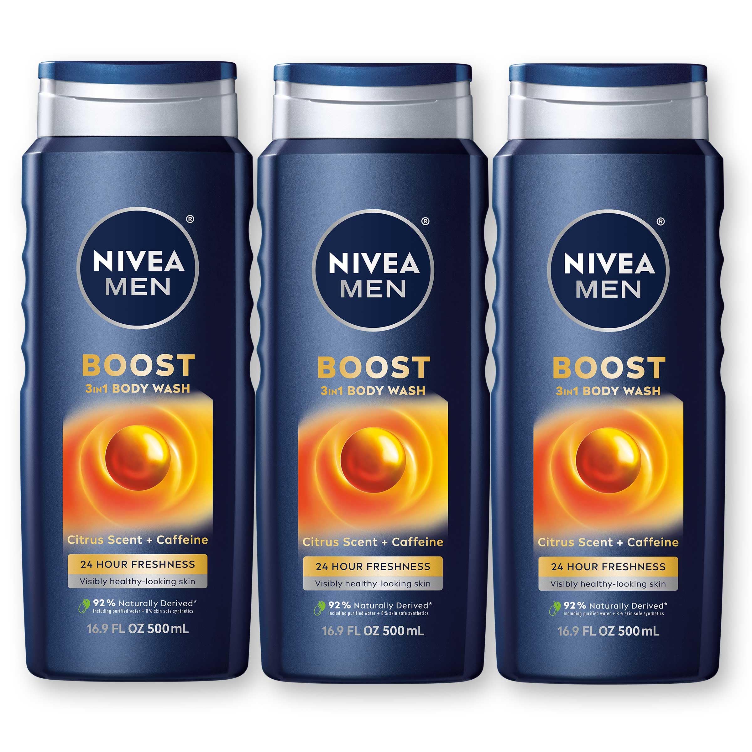 Foto 2 pulgar | Body Wash Nivea Men Boost 3 En 1 Con Aroma Cítrico, Botella De 500 Ml - Venta Internacional.
