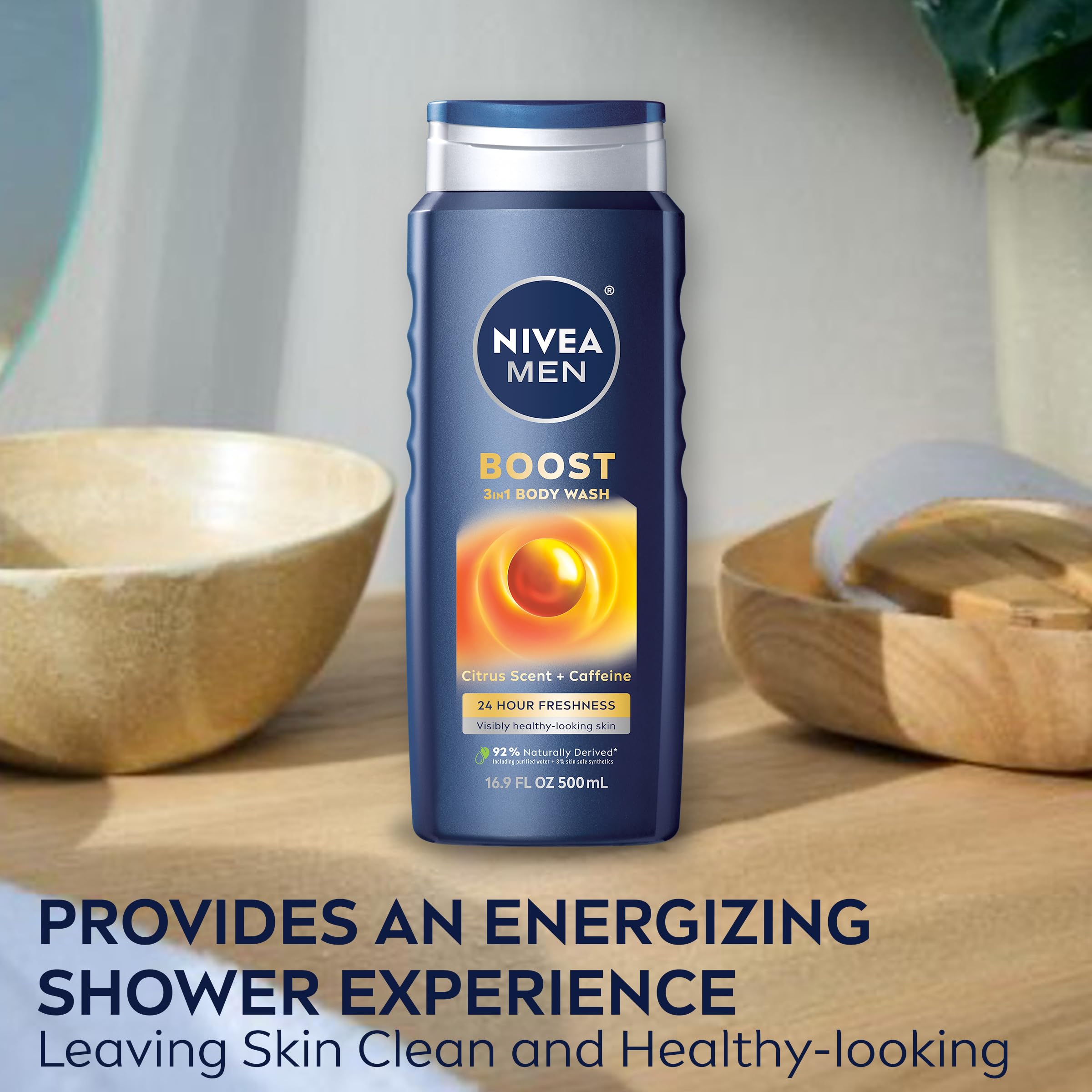 Foto 5 pulgar | Body Wash Nivea Men Boost 3 En 1 Con Aroma Cítrico, Botella De 500 Ml - Venta Internacional.