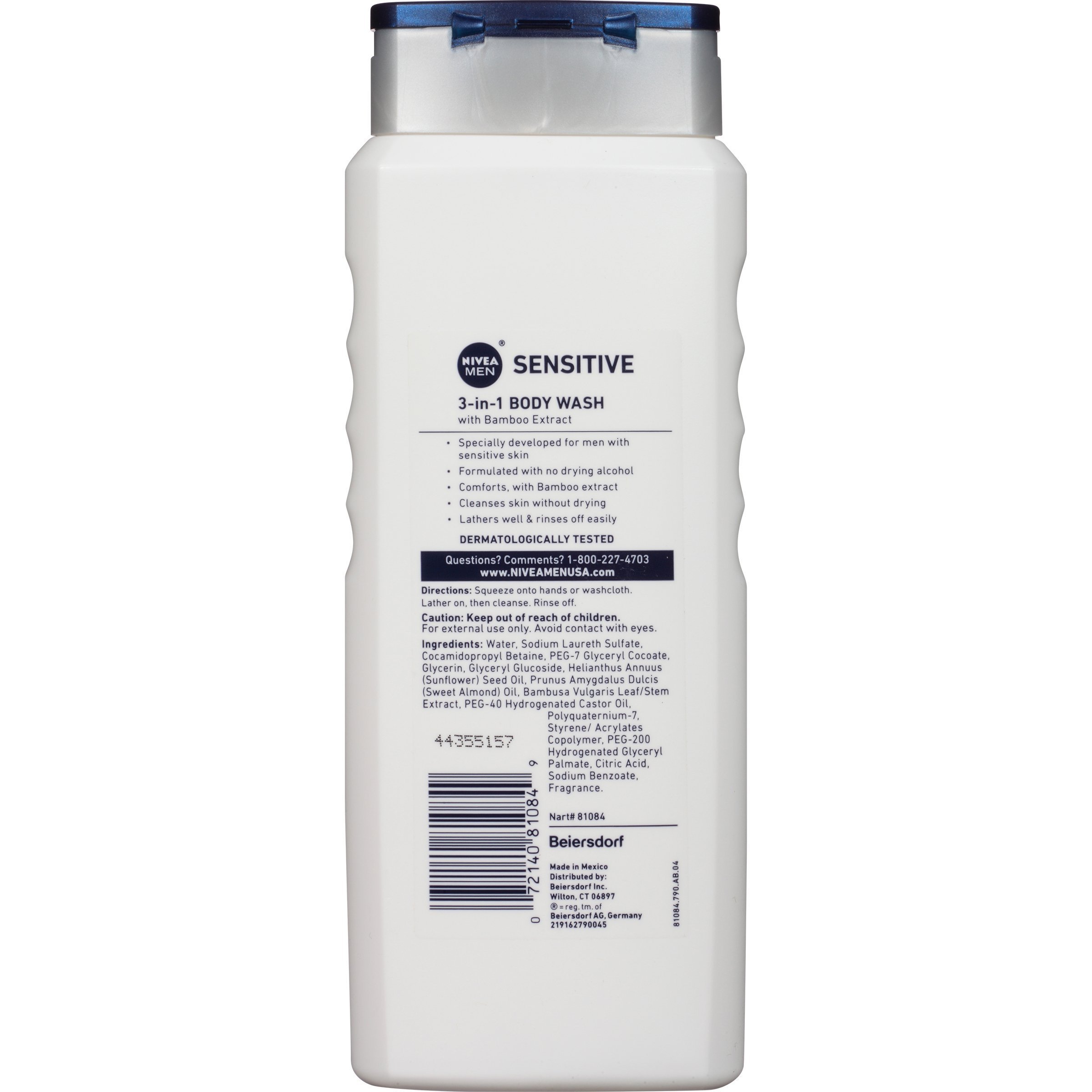 Foto 4 pulgar | Gel De Baño Nivea Men Sensitive Con Extracto De Bambú, 500 Ml, Paquete De 3 - Venta Internacional.