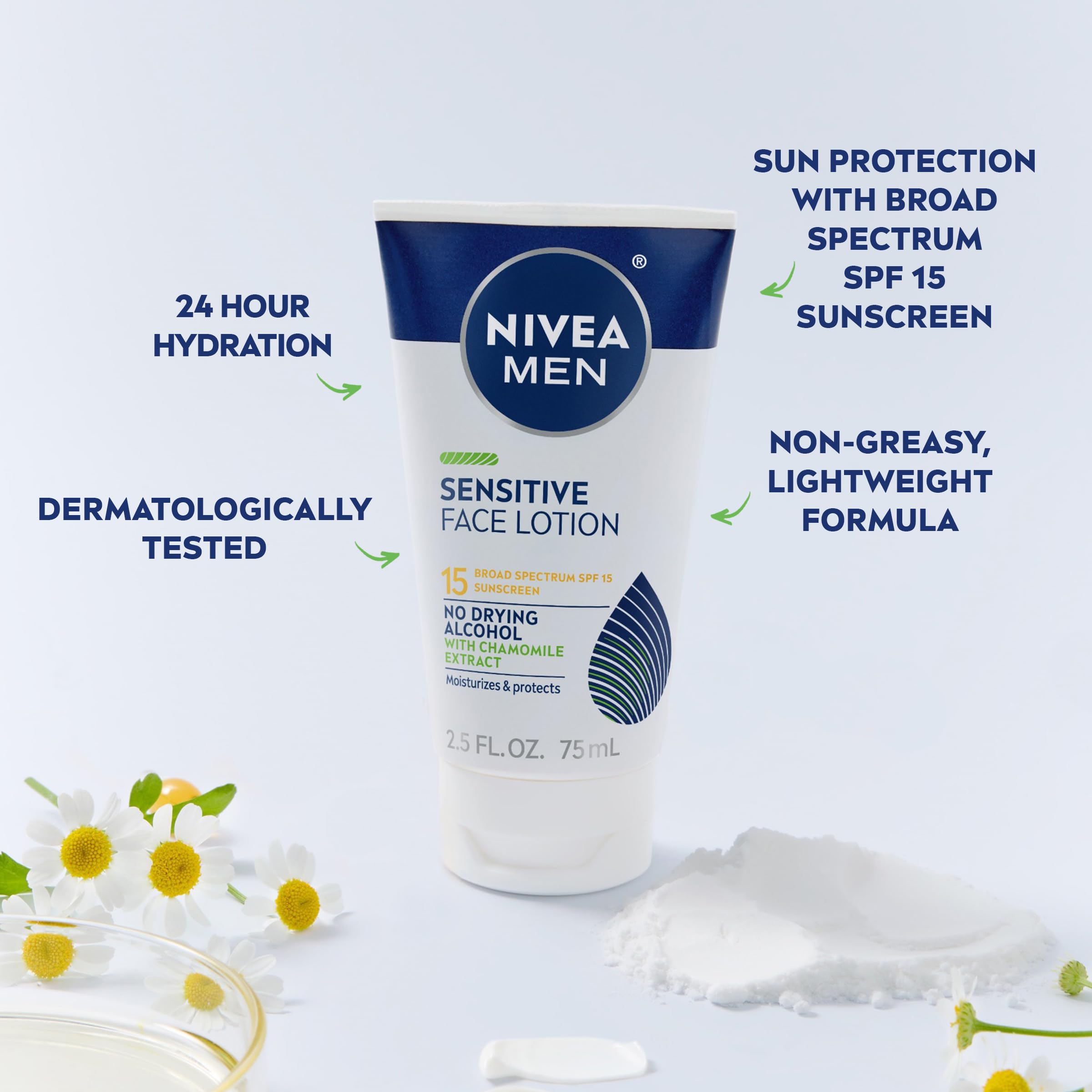 Foto 5 pulgar | Loción Facial Nivea Men Sensitive Con Protector Solar Spf 15, 75 Ml, Paquete De 3 - Venta Internacional.