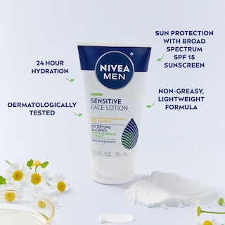Foto 4 | Loción Facial Nivea Men Sensitive Con Protector Solar Spf 15, 75 Ml, Paquete De 3 - Venta Internacional.