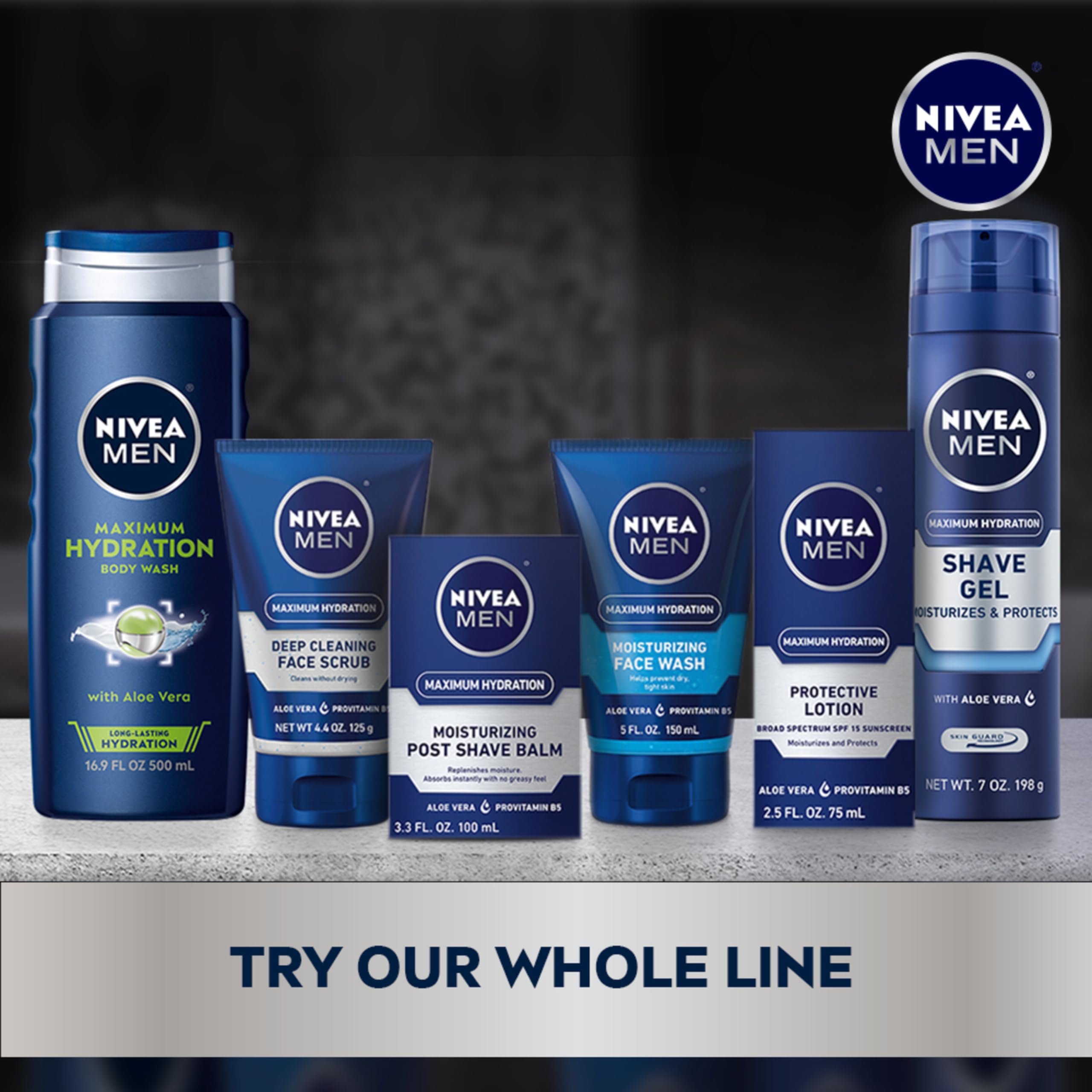 Foto 5 | Gel De Baño Nivea Men Maximum Hydration Aloe Vera 900 Ml - Venta Internacional.