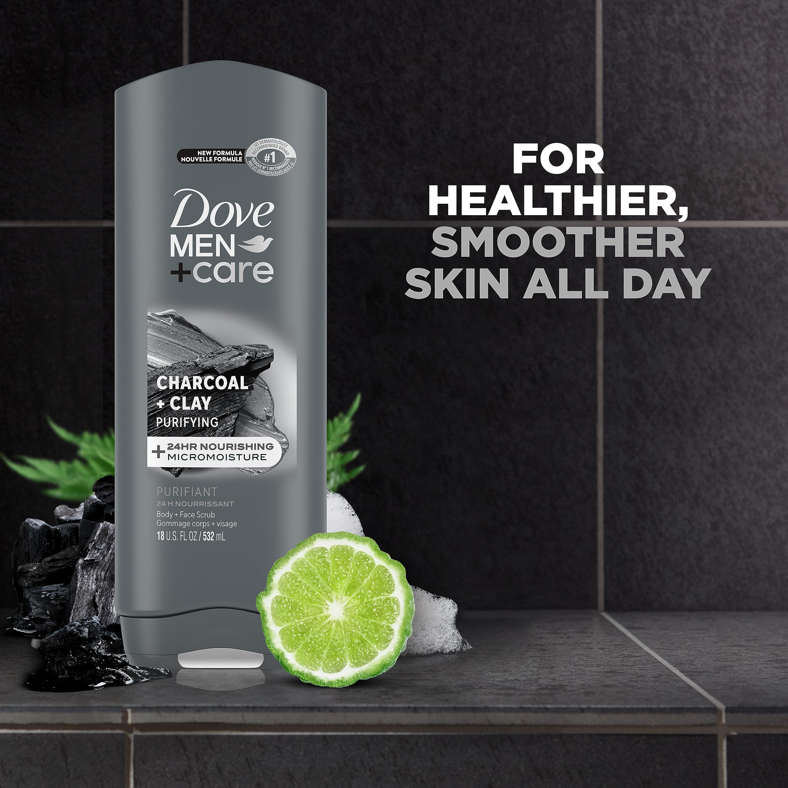 Foto 5 pulgar | Gel De Baño Dove Men + Care Elements Charcoal + Clay 530 Ml, Paquete De 4 - Venta Internacional.