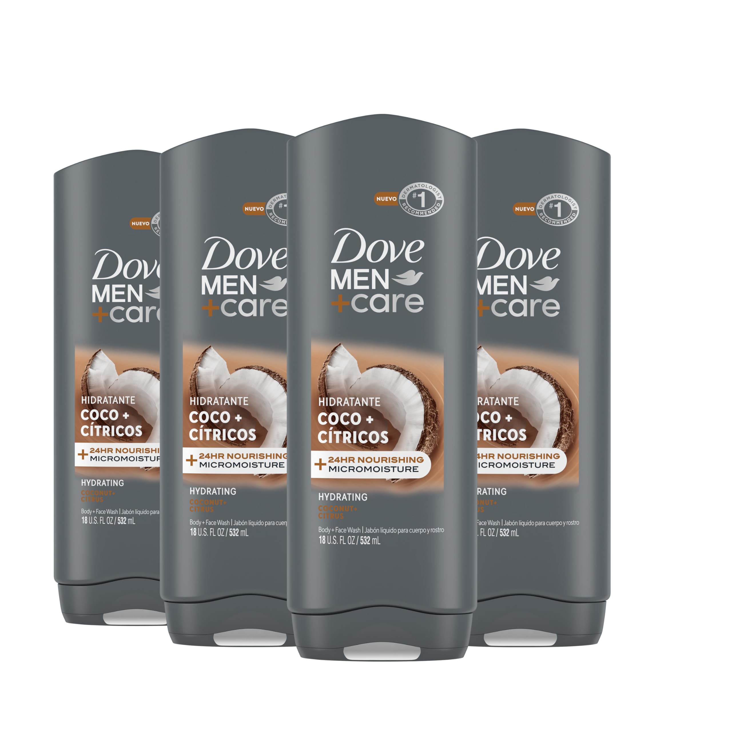 Foto 2 pulgar | Gel De Baño Corporal Y Facial Dove Men + Care Hydrated Skin 4x400 Ml - Venta Internacional.