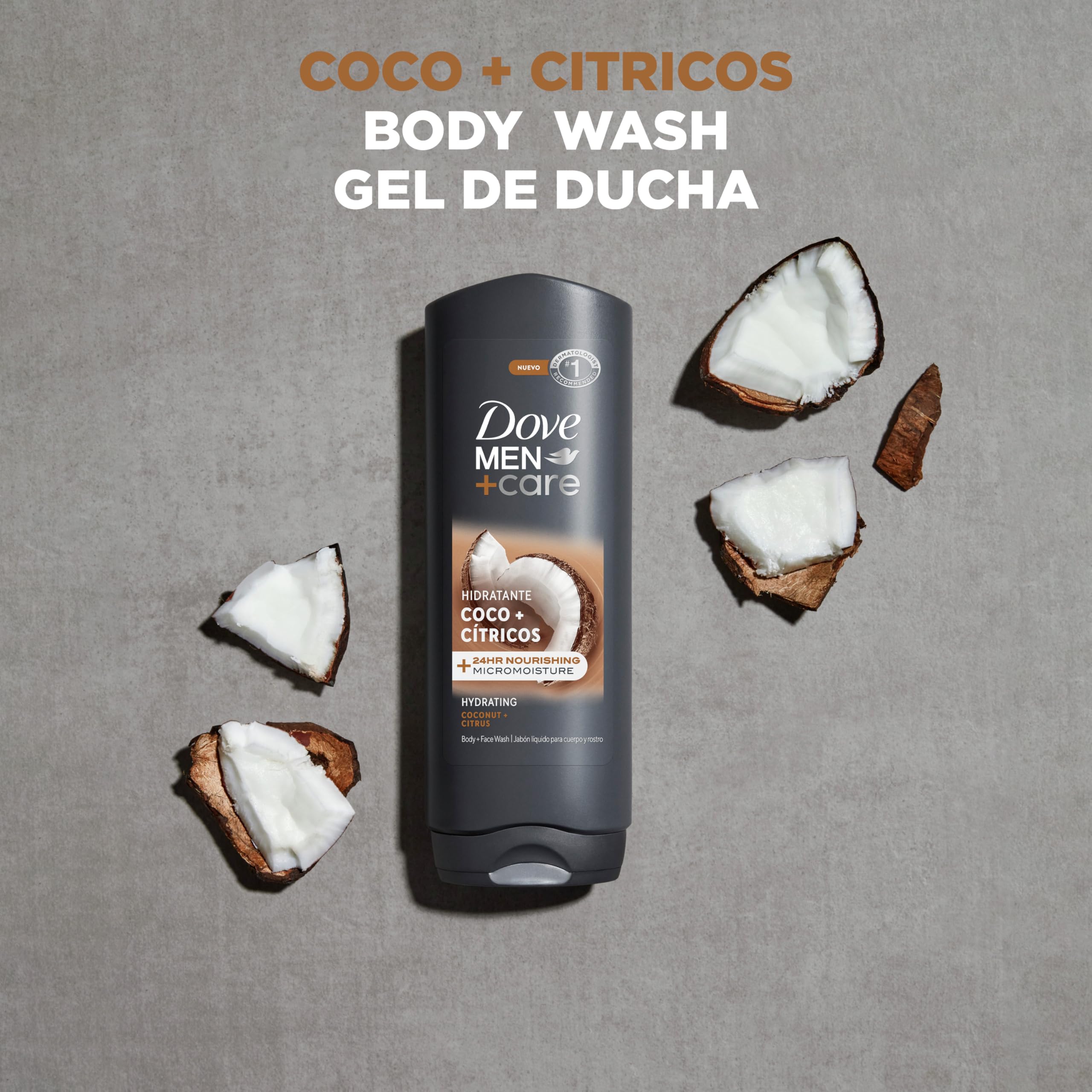 Foto 4 pulgar | Gel De Baño Corporal Y Facial Dove Men + Care Hydrated Skin 4x400 Ml - Venta Internacional.