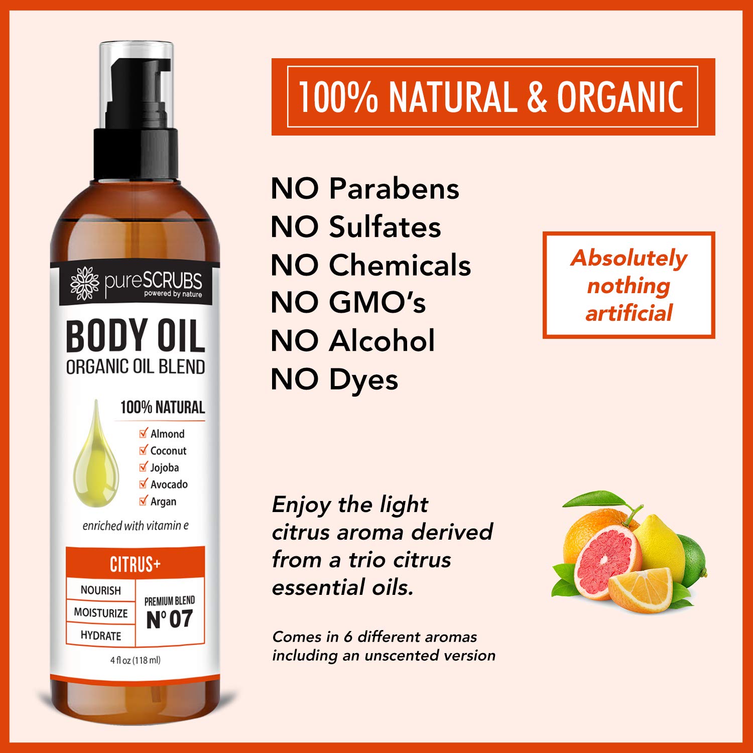 Foto 6 pulgar | Aceite Corporal En Aerosol Purescrubs Ultra Hidratante Citrus+ 120 Ml - Venta Internacional.