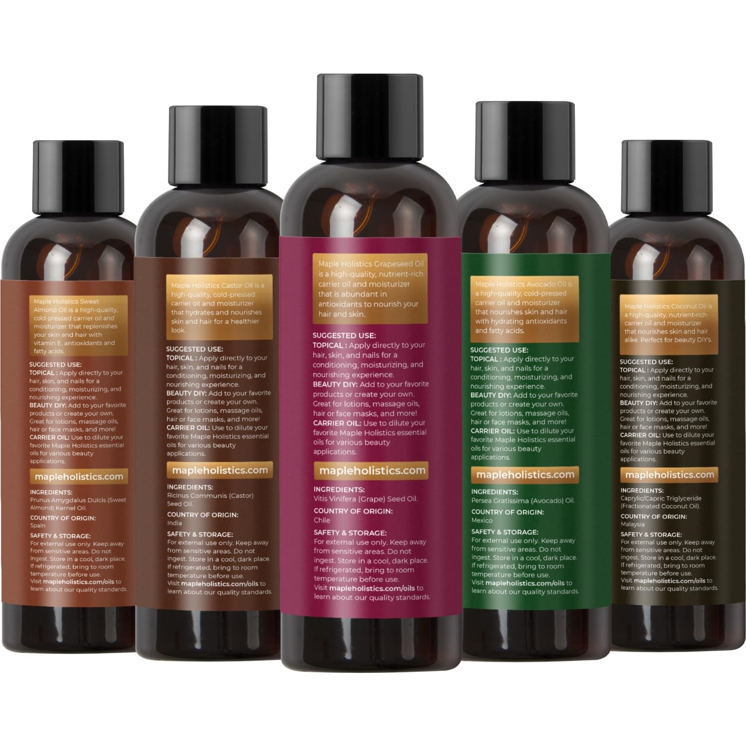 Foto 5 pulgar | Set De Aceite Portador Maple Holistics Pure Almond Coconut Aguacate - Venta Internacional.