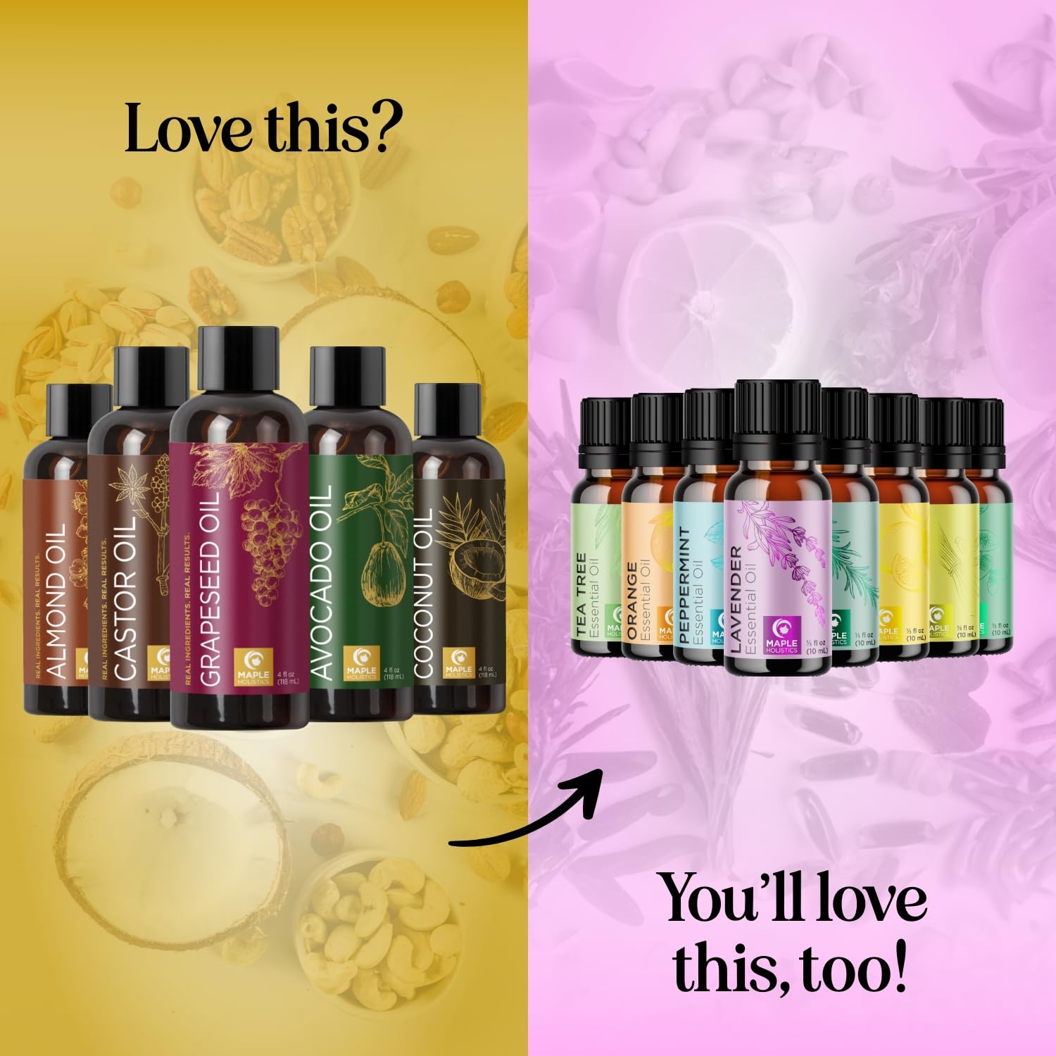 Foto 6 pulgar | Set De Aceite Portador Maple Holistics Pure Almond Coconut Aguacate - Venta Internacional.