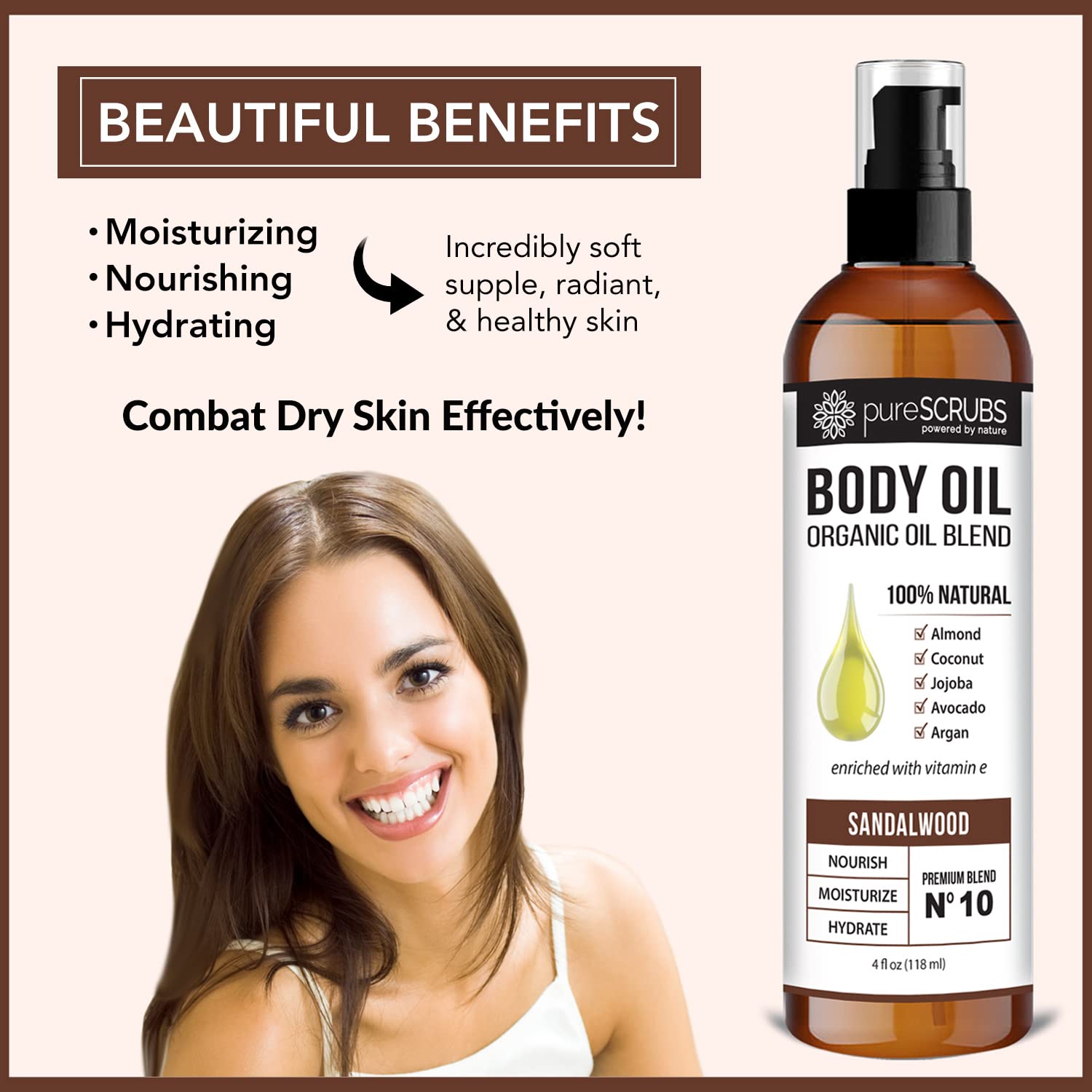 Foto 3 | Aceite Corporal En Aerosol Purescrubs, Ultra Hidratante, Sándalo, 120 Ml - Venta Internacional.