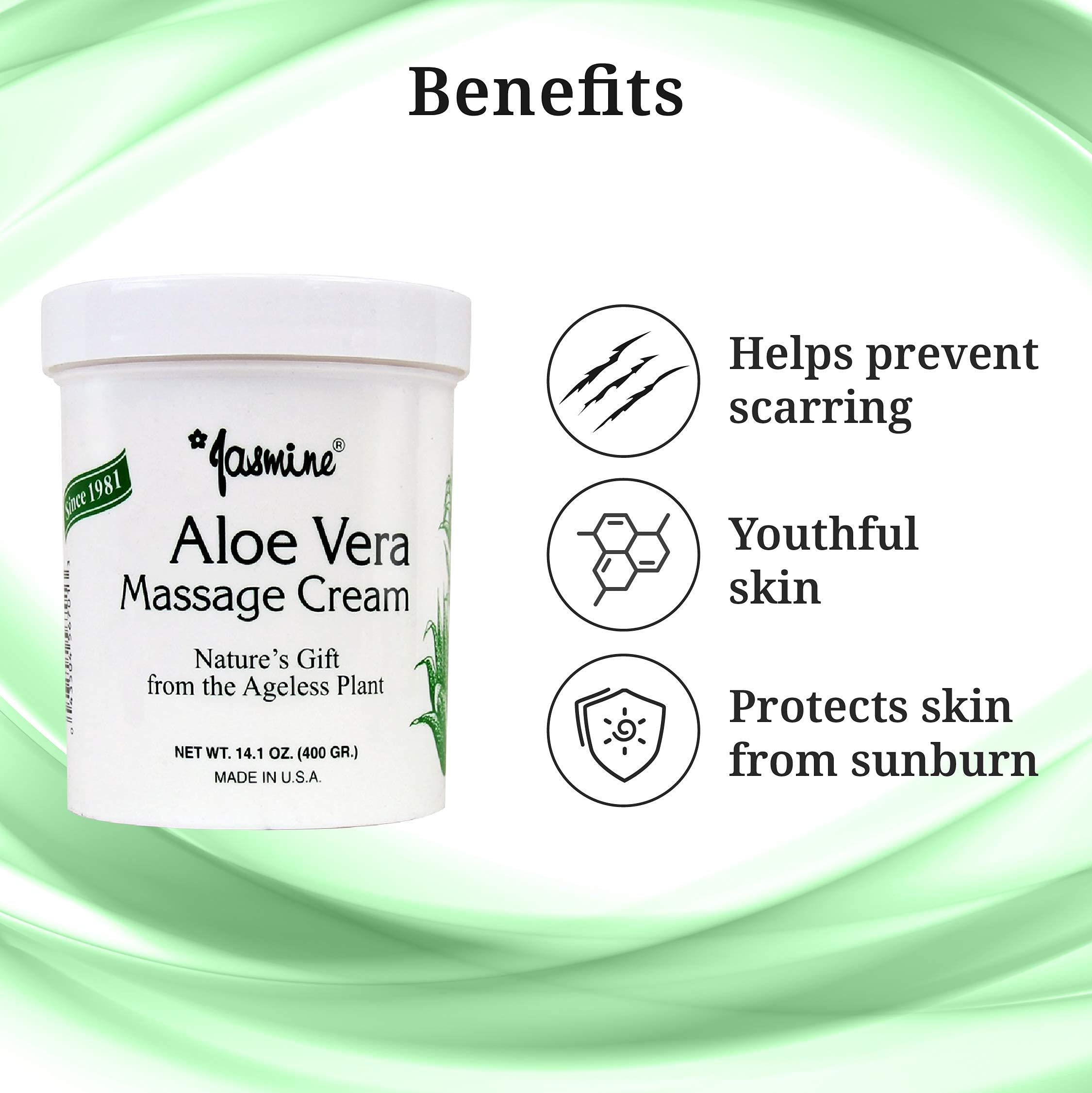 Foto 8 pulgar | Crema De Masaje Jasmine Aloe Vera Antiedad 400g - Venta Internacional.