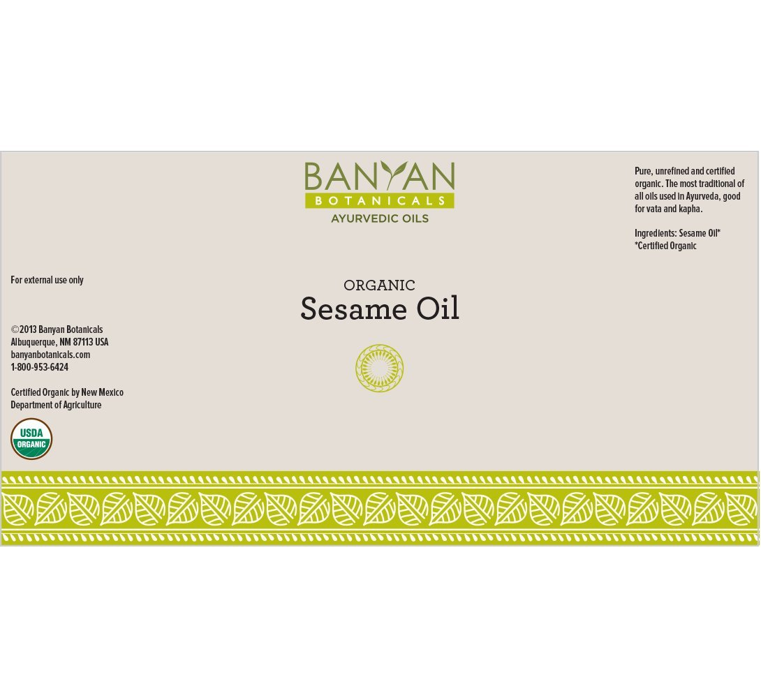 Foto 3 pulgar | Aceite Banyan Botanicals De Sésamo Orgánico Sin Refinar, 1 Litro - Venta Internacional.