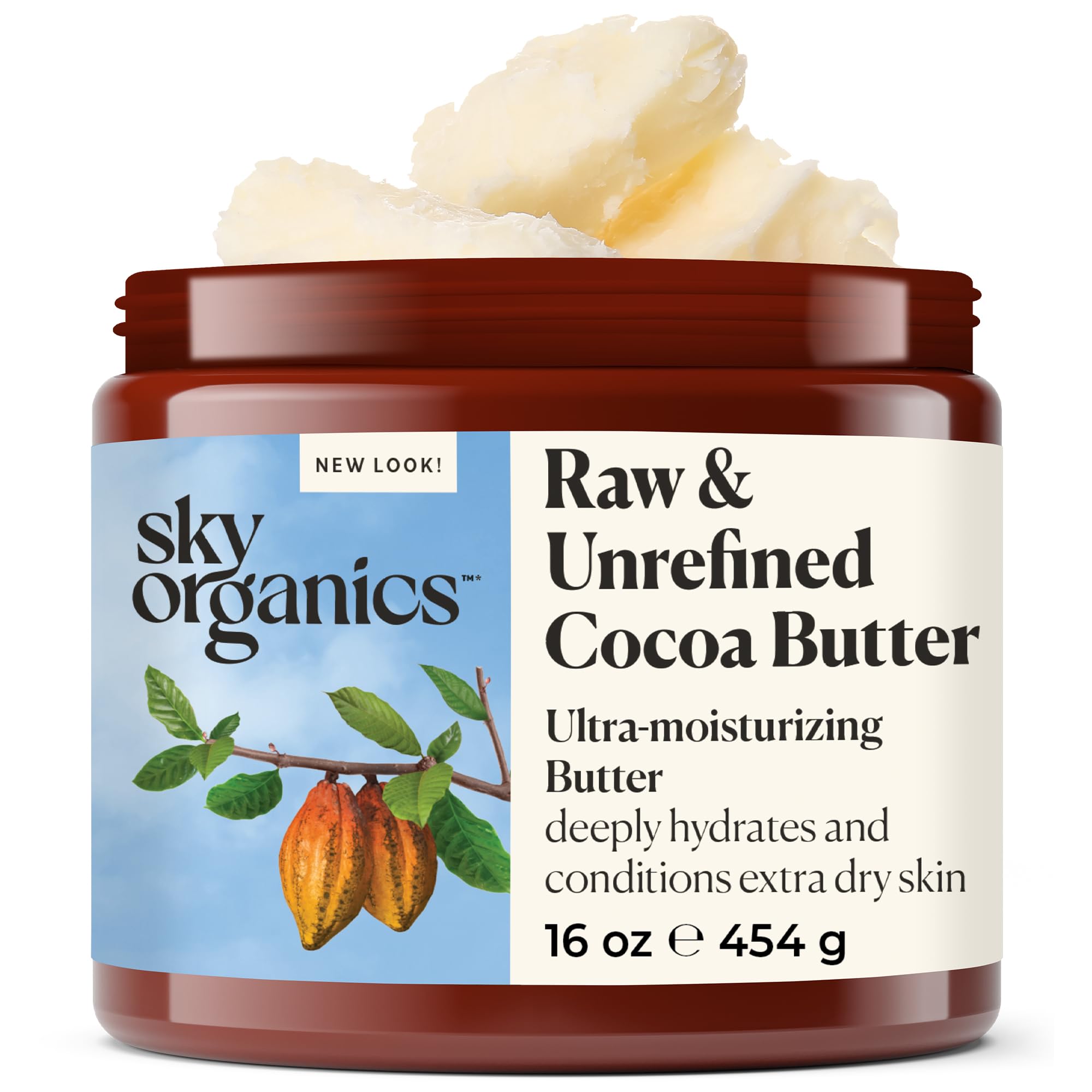 Foto 1 | Manteca De Cacao Body Butter Sky Organics 100% Cruda, 480 Ml - Venta Internacional.