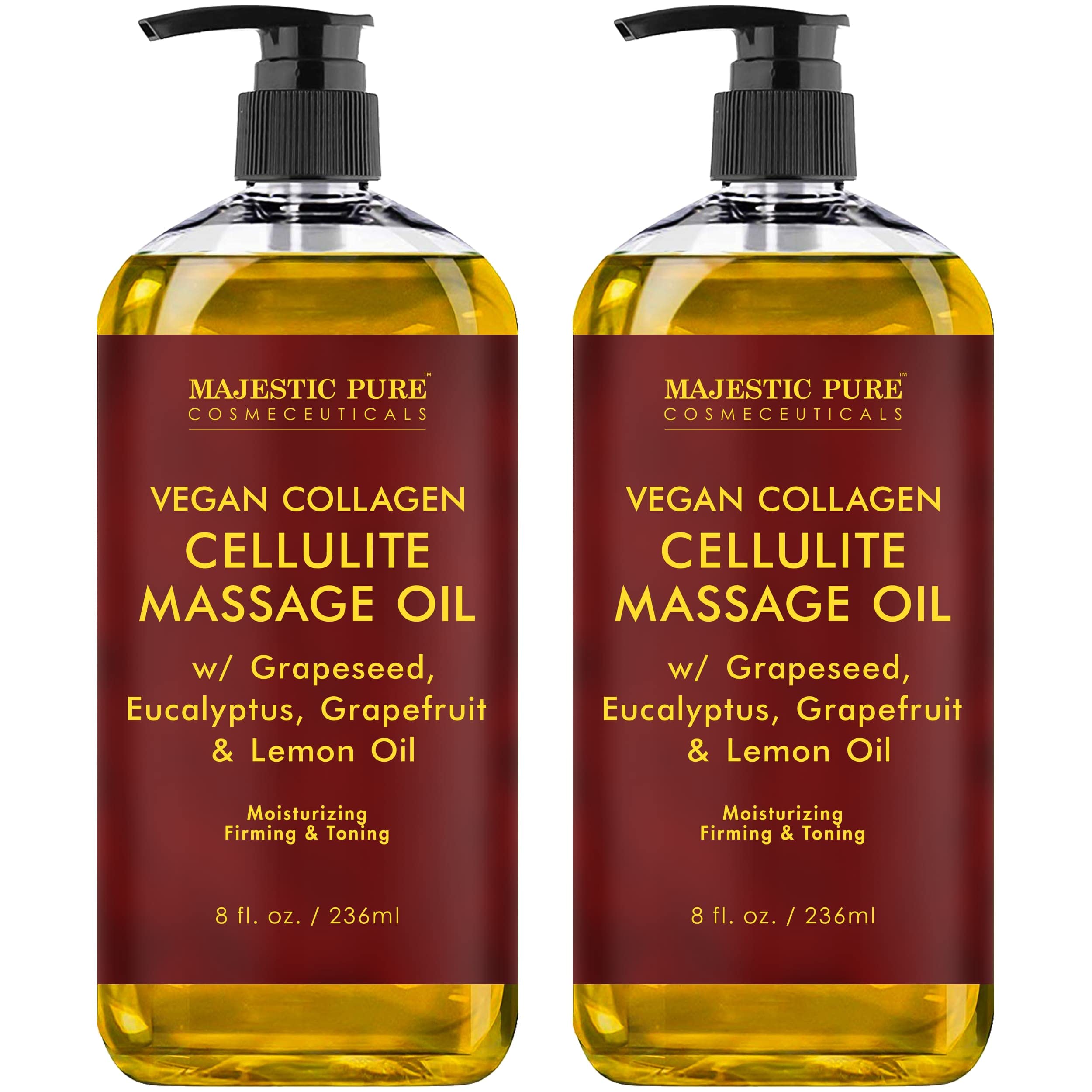 Foto 2 pulgar | Aceite De Masaje Majestic Pure Cellulite Con Colágeno Vegano 480 Ml - Venta Internacional.