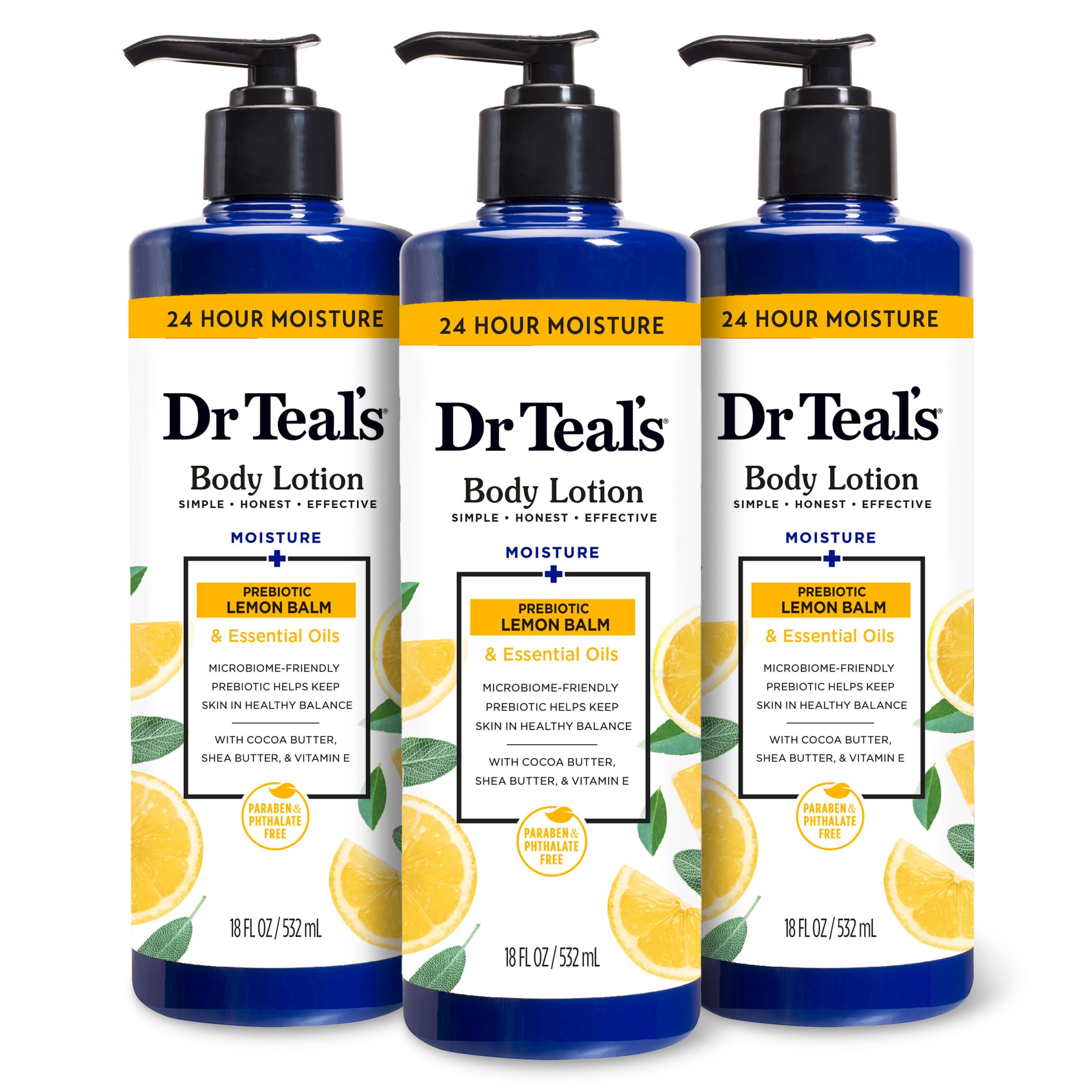 Foto 2 pulgar | Loción Corporal Dr. Teal's Lemon Prebiotic Lemon Lemon Balm 540 Ml X 3 - Venta Internacional.