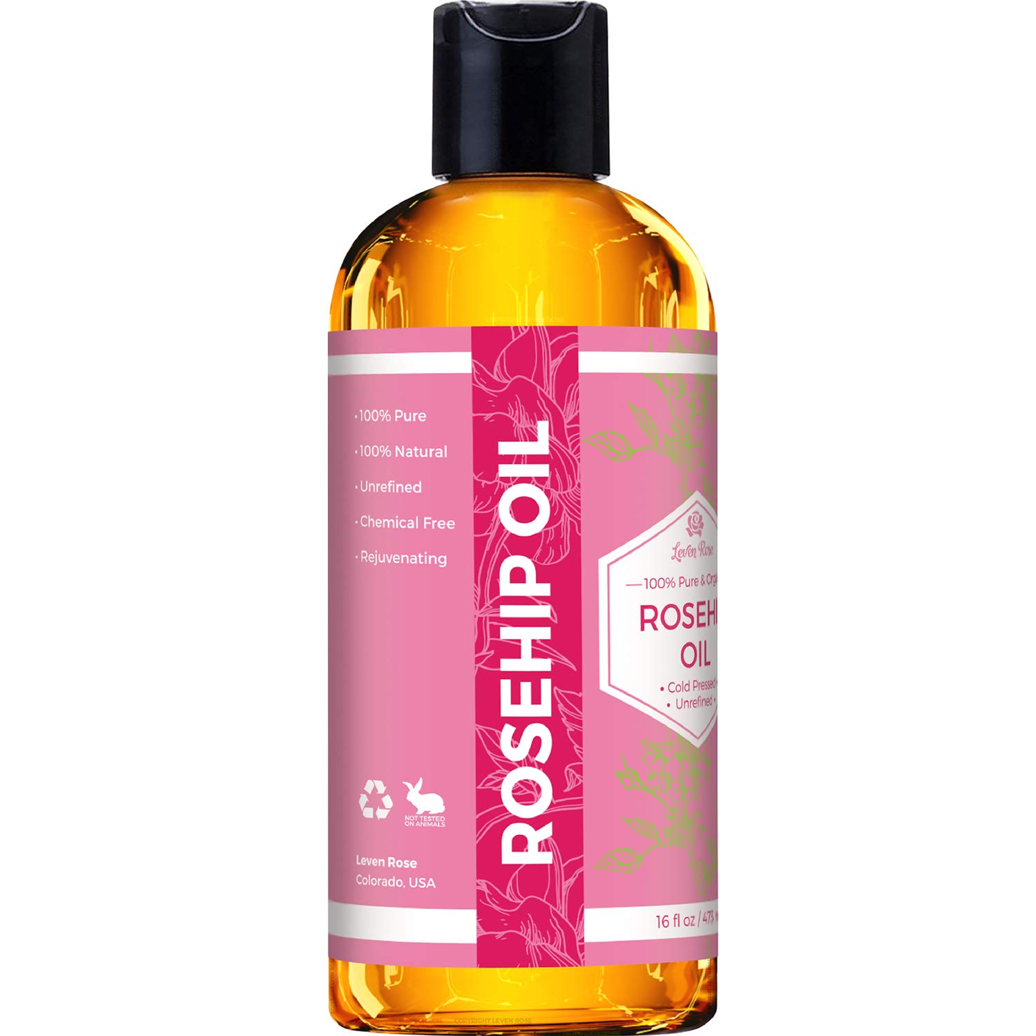 Foto 3 pulgar | Aceite De Semilla De Rosa Mosqueta Leven Rose 473 Ml Para Humectante Facial Y Corporal - Venta Internacional.