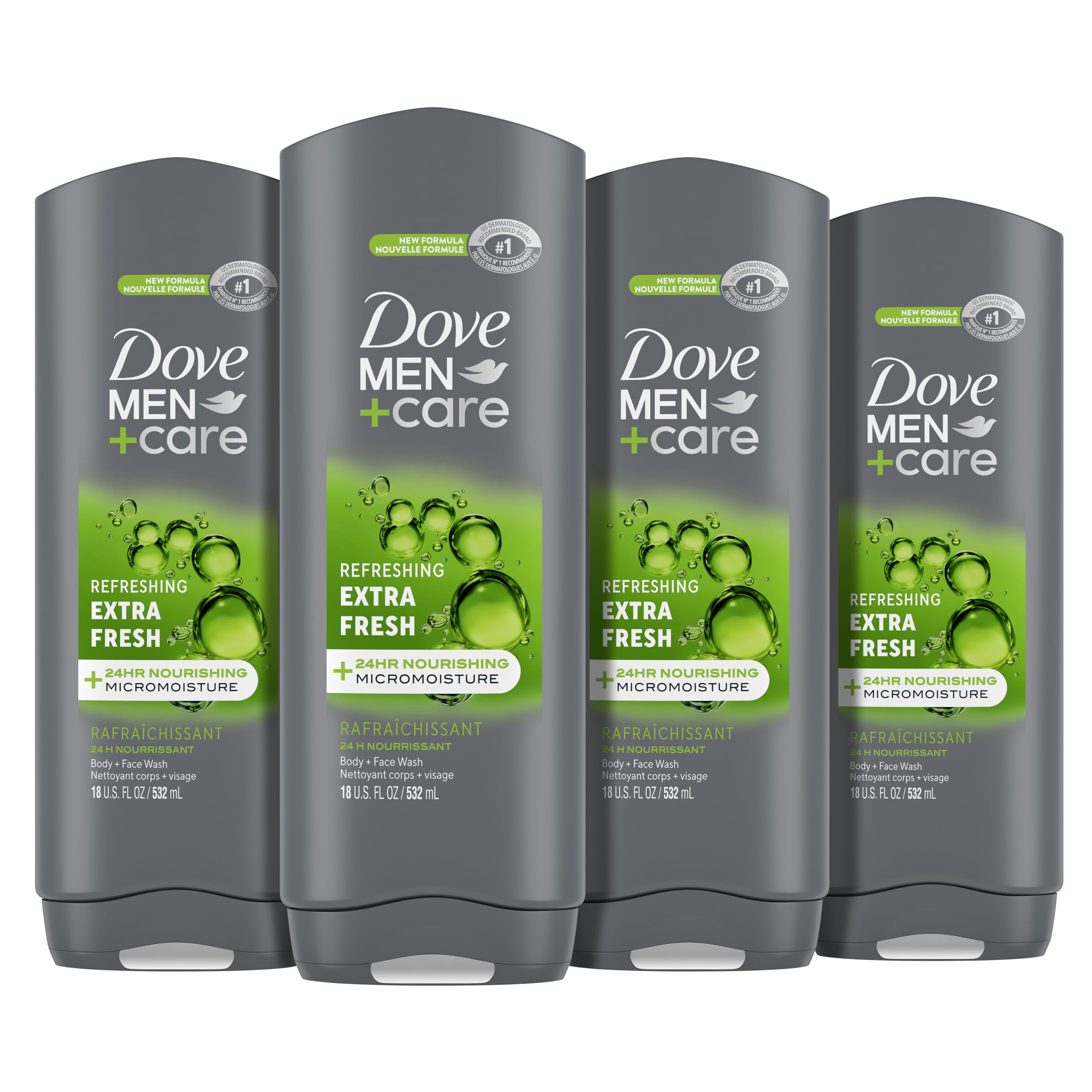 Gel De Baño Dove Men+care Extra Fresh, 530 Ml, 4 Unidades, Para Hombres - Venta Internacional.