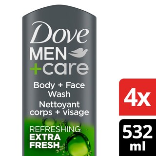 Foto 2 | Gel De Baño Dove Men+care Extra Fresh, 530 Ml, 4 Unidades, Para Hombres - Venta Internacional.