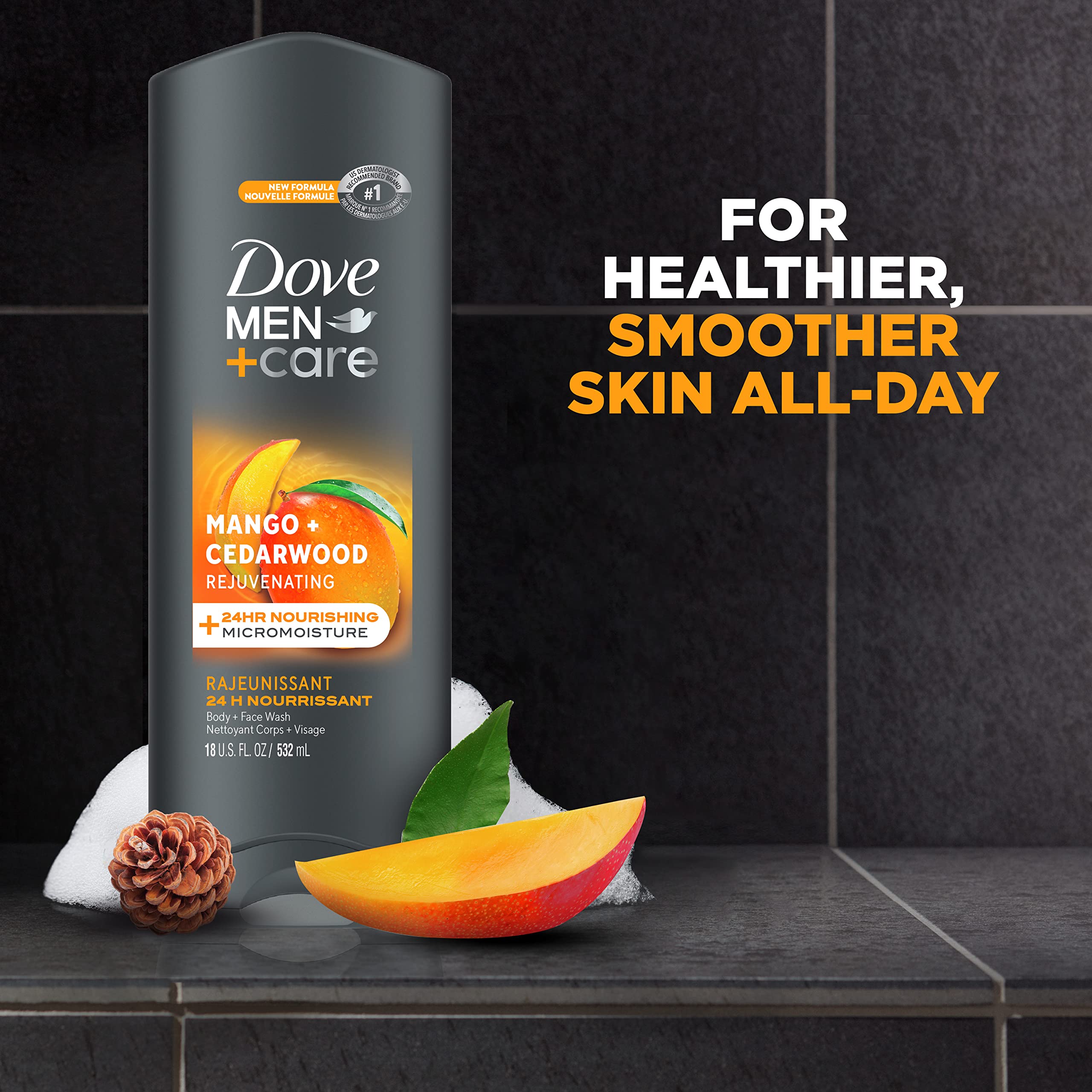 Foto 3 pulgar | Gel De Baño Dove Men + Care Rejuvenecedor De Mango Y Madera De Cedro 530 Ml - Venta Internacional.