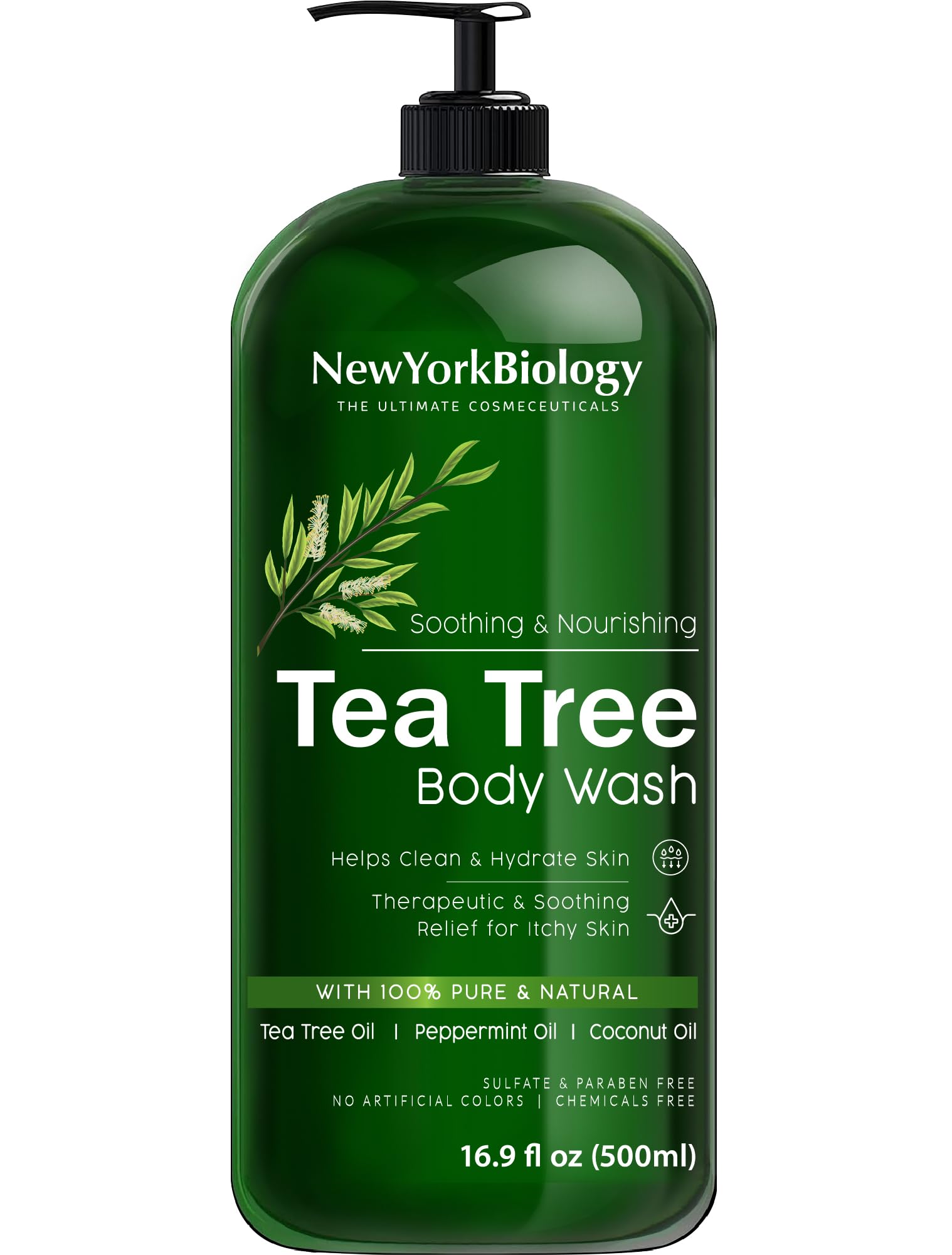Foto 2 pulgar | Gel De Baño New York Biology Tea Tree, 500 Ml, Hidratante - Venta Internacional.