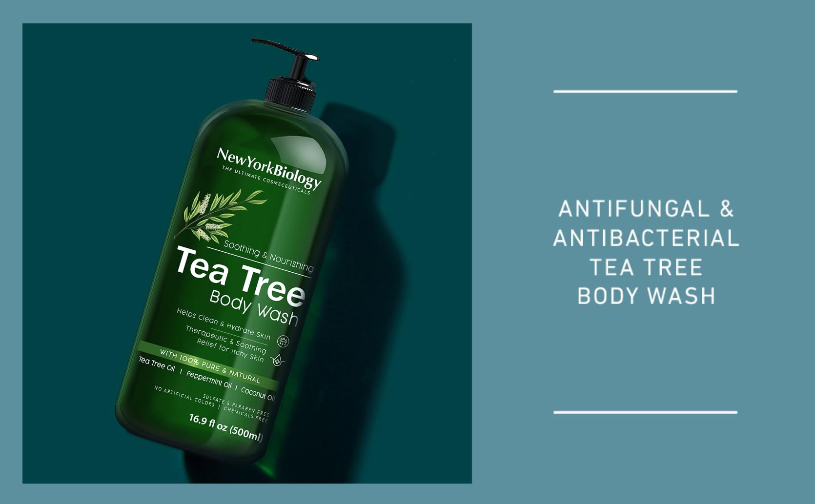 Foto 5 pulgar | Gel De Baño New York Biology Tea Tree, 500 Ml, Hidratante - Venta Internacional.