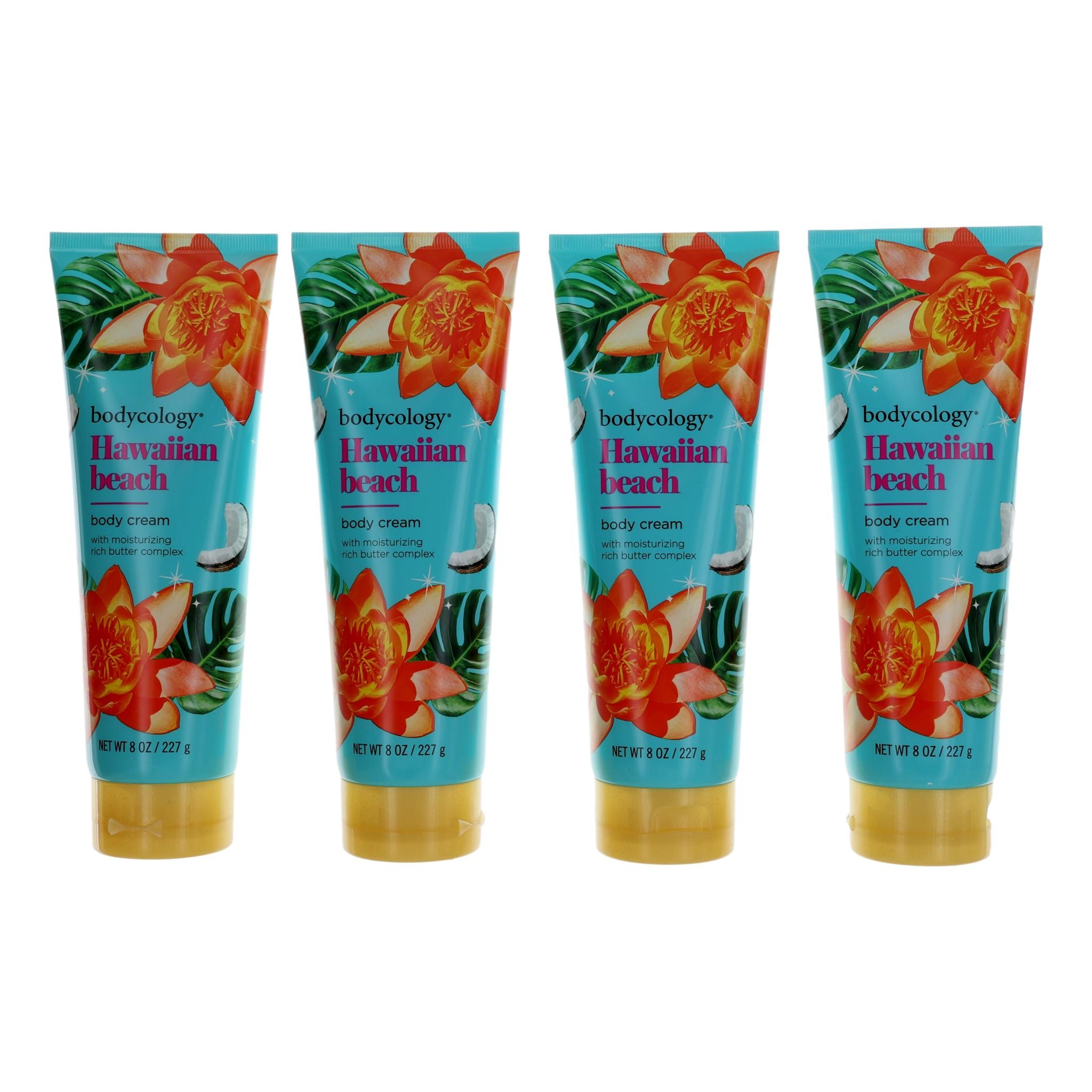 Crema Corporal Hidratante Bodycology Hawaiian Beach, 240 Ml, Paquete De 4 - Venta Internacional.