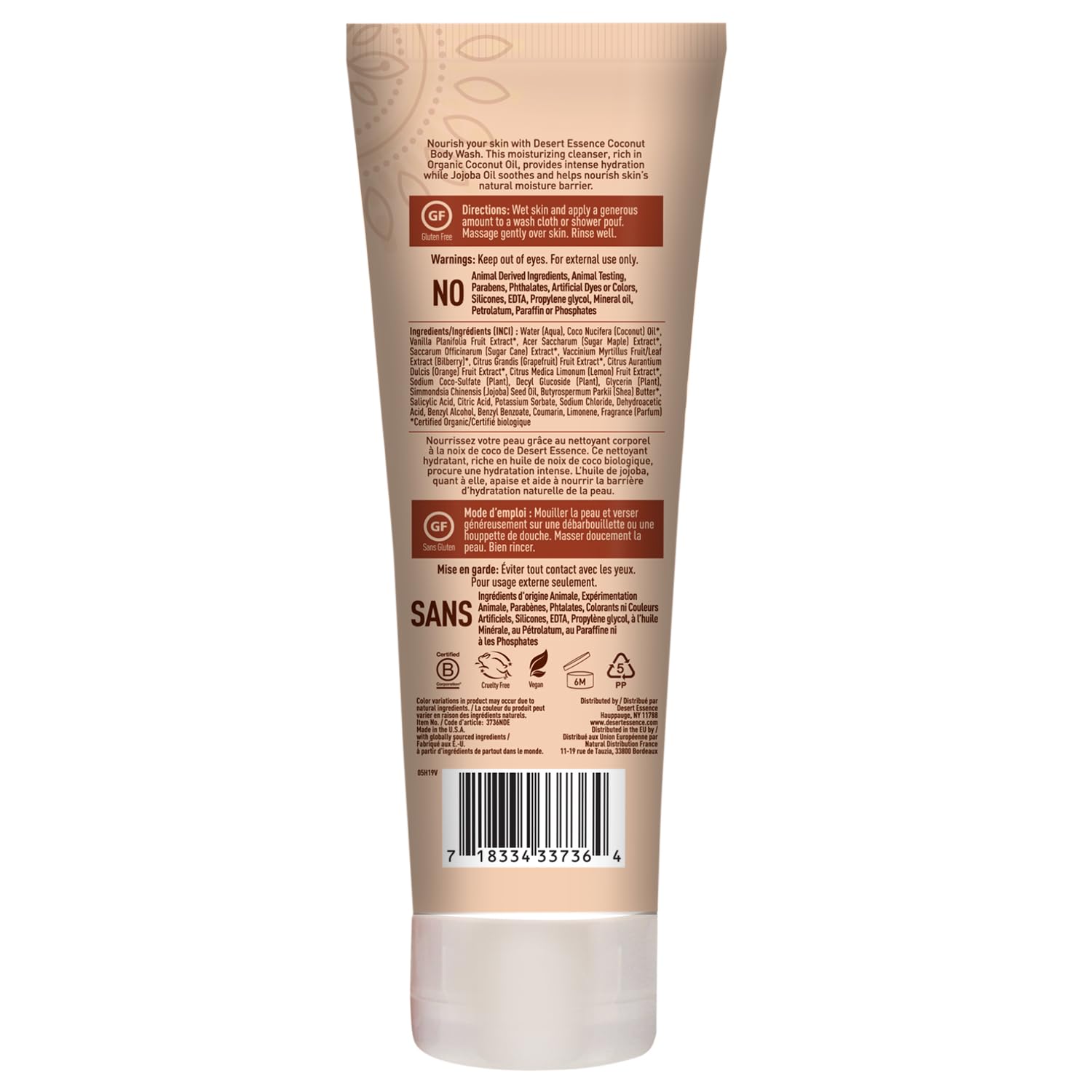 Foto 7 pulgar | Gel De Baño Desert Essence De Coco Nutritivo, 240 Ml, Vegano - Venta Internacional.