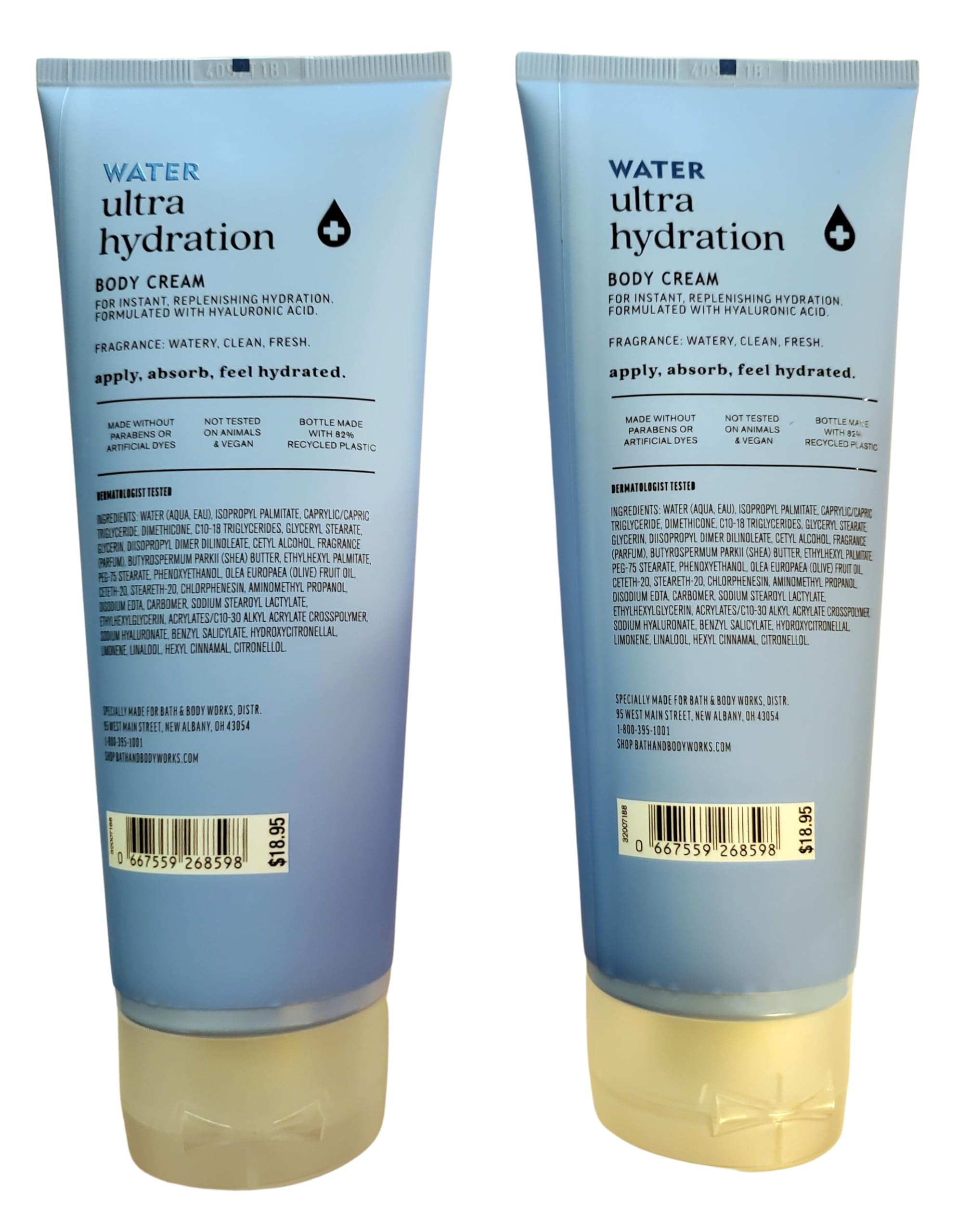 Foto 2 | Crema Corporal Bath & Body Works Water Ultra Hydratation 240 Ml X2 - Venta Internacional.