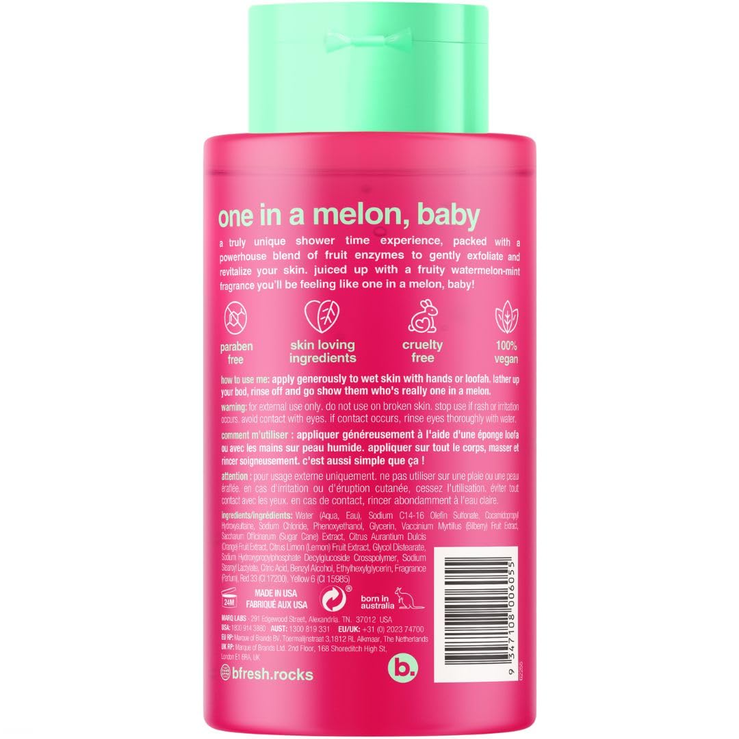 Foto 3 pulgar | Gel De Baño B.fresh You're One In A Melon, 480 Ml, Exfoliante - Venta Internacional.