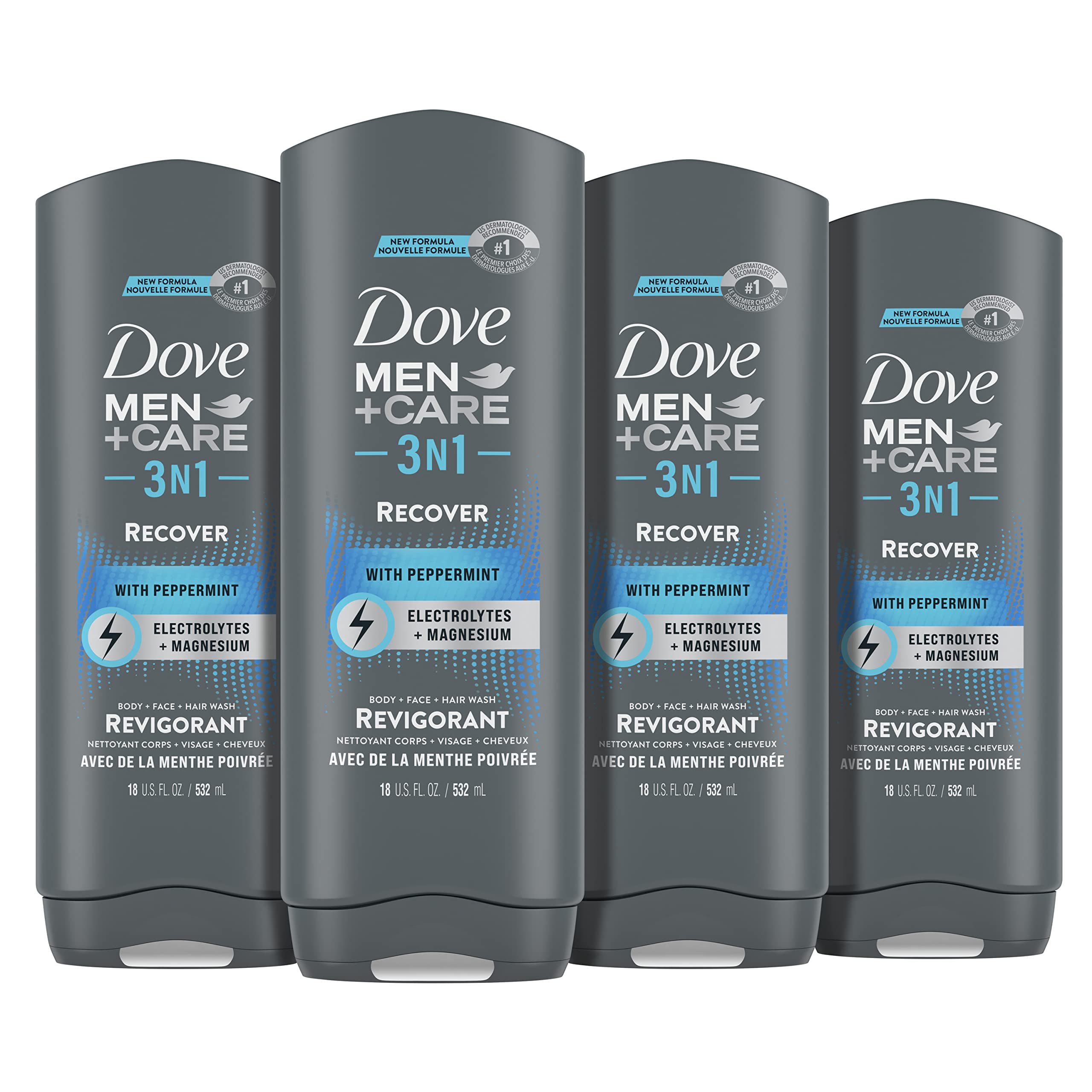 Gel De Baño Dove Men+care Para Después Del Entrenamiento, 3 En 1, Con Menta, 530 Ml - Venta Internacional.