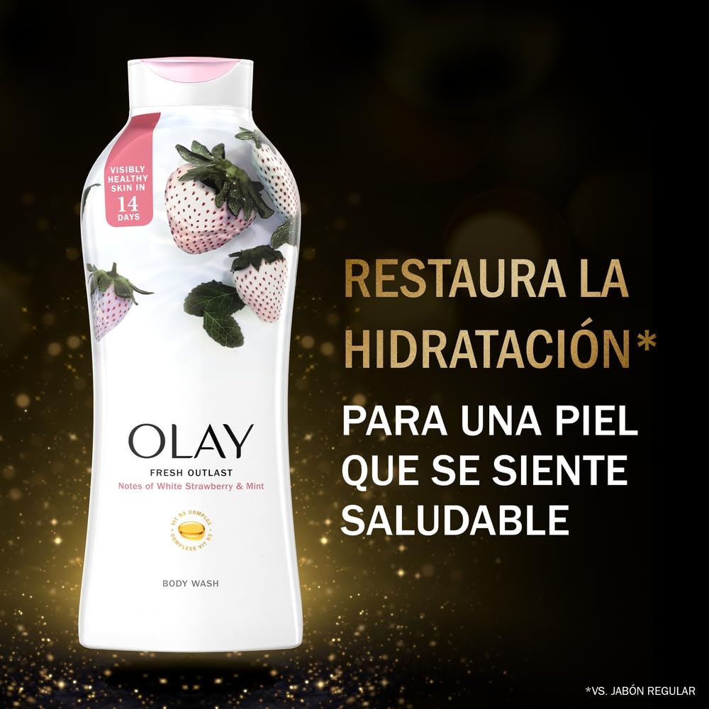 Foto 3 pulgar | Gel De Baño Olay Fresh Outlast White Fresa Y Menta 650 Ml - Venta Internacional.