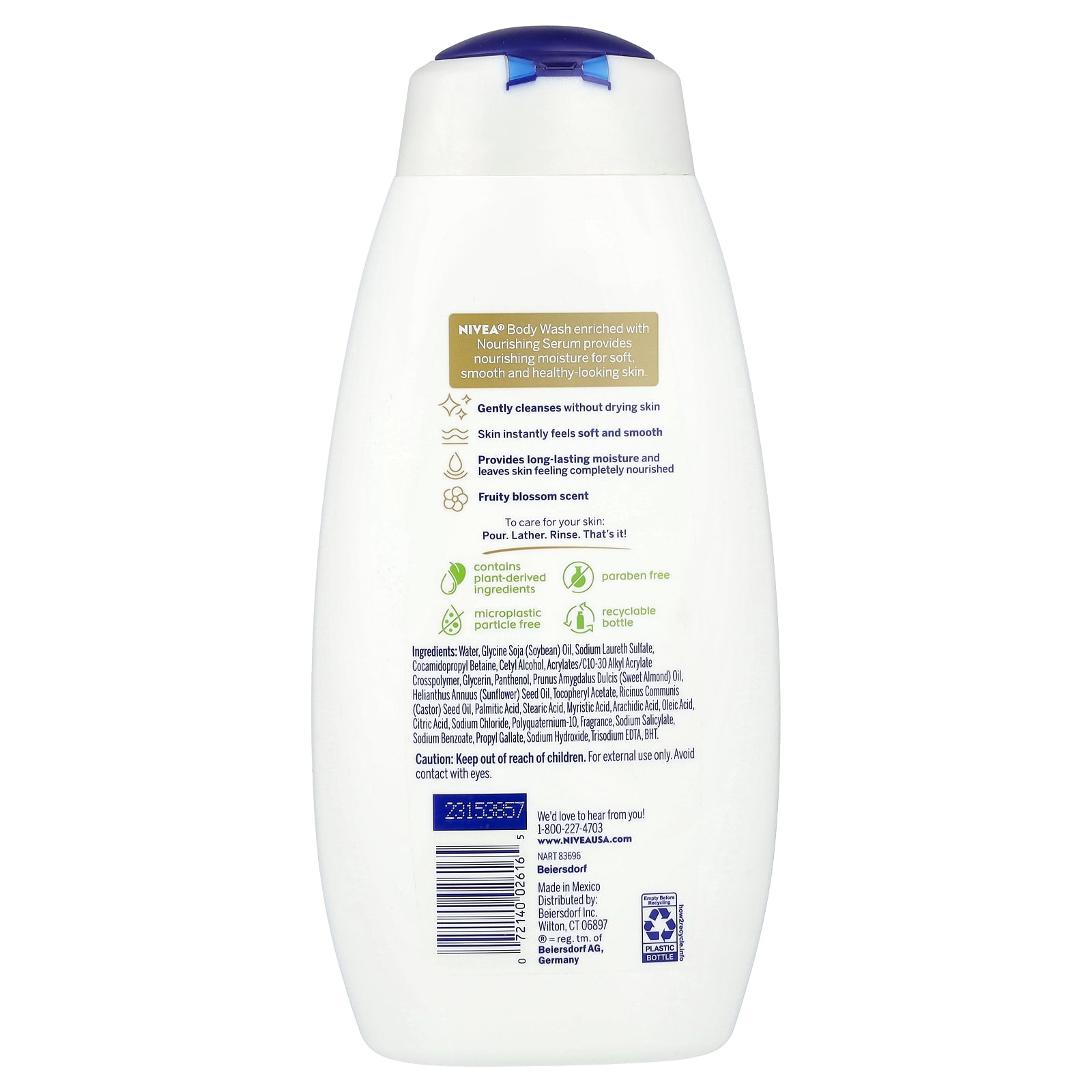 Foto 3 pulgar | Gel De Baño Nivea Nourishing Botanical Blossom 591 Ml - Venta Internacional.