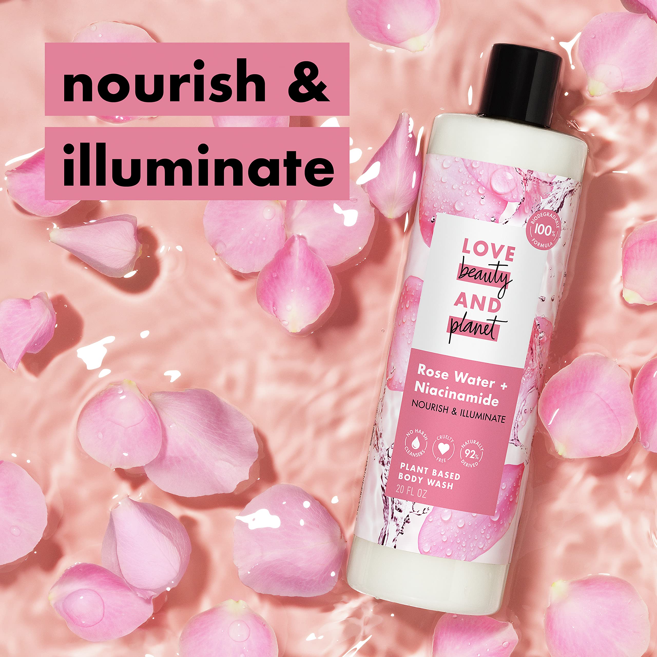 Foto 4 pulgar | Gel De Baño Love Beauty And Planet Nourish Con Agua De Rosas 590 Ml - Venta Internacional.