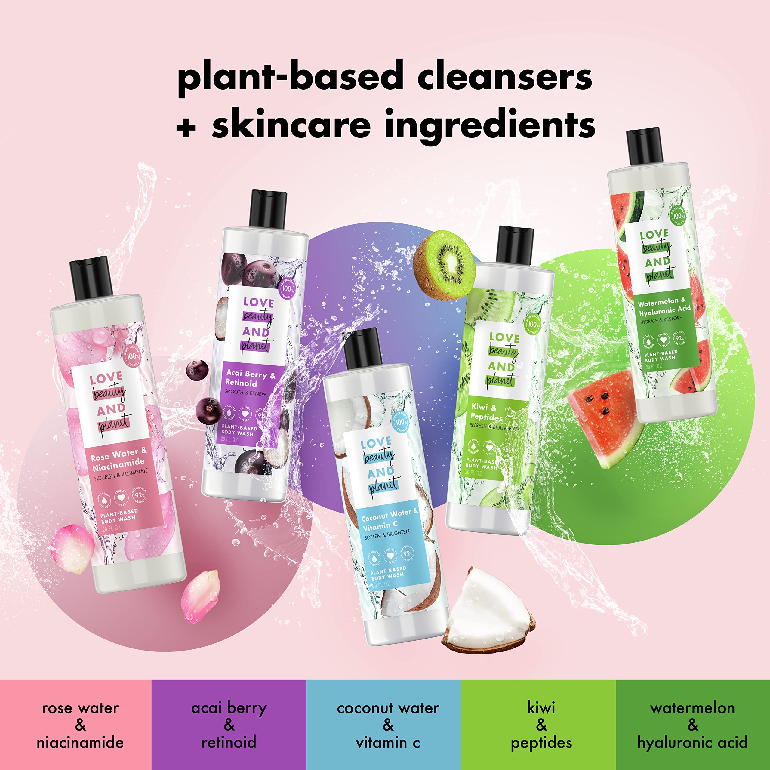 Foto 8 pulgar | Gel De Baño Love Beauty And Planet Nourish Con Agua De Rosas 590 Ml - Venta Internacional.