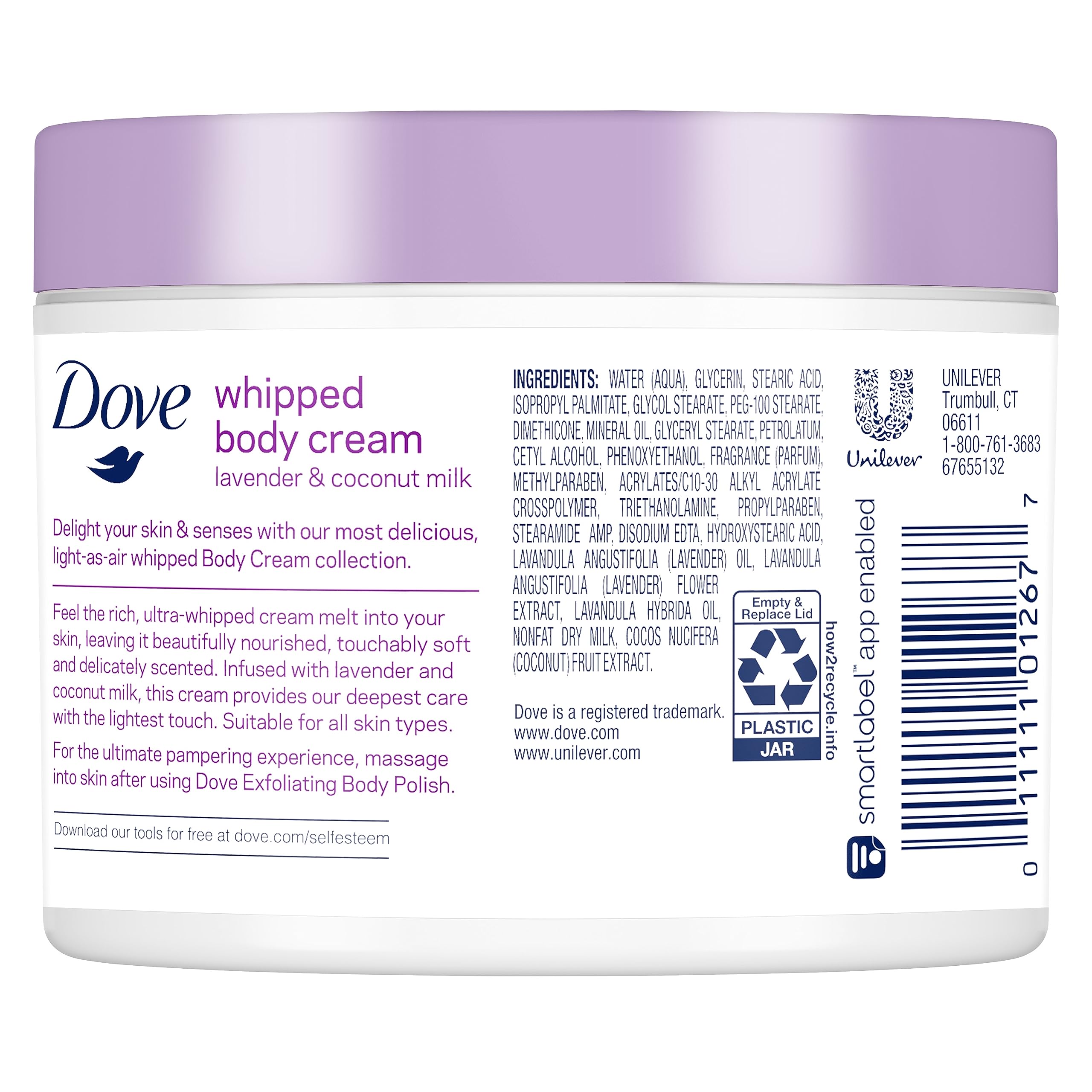 Foto 3 pulgar | Crema Corporal Dove Whipped Lavender And Coco Milk 300 Ml - Venta Internacional.