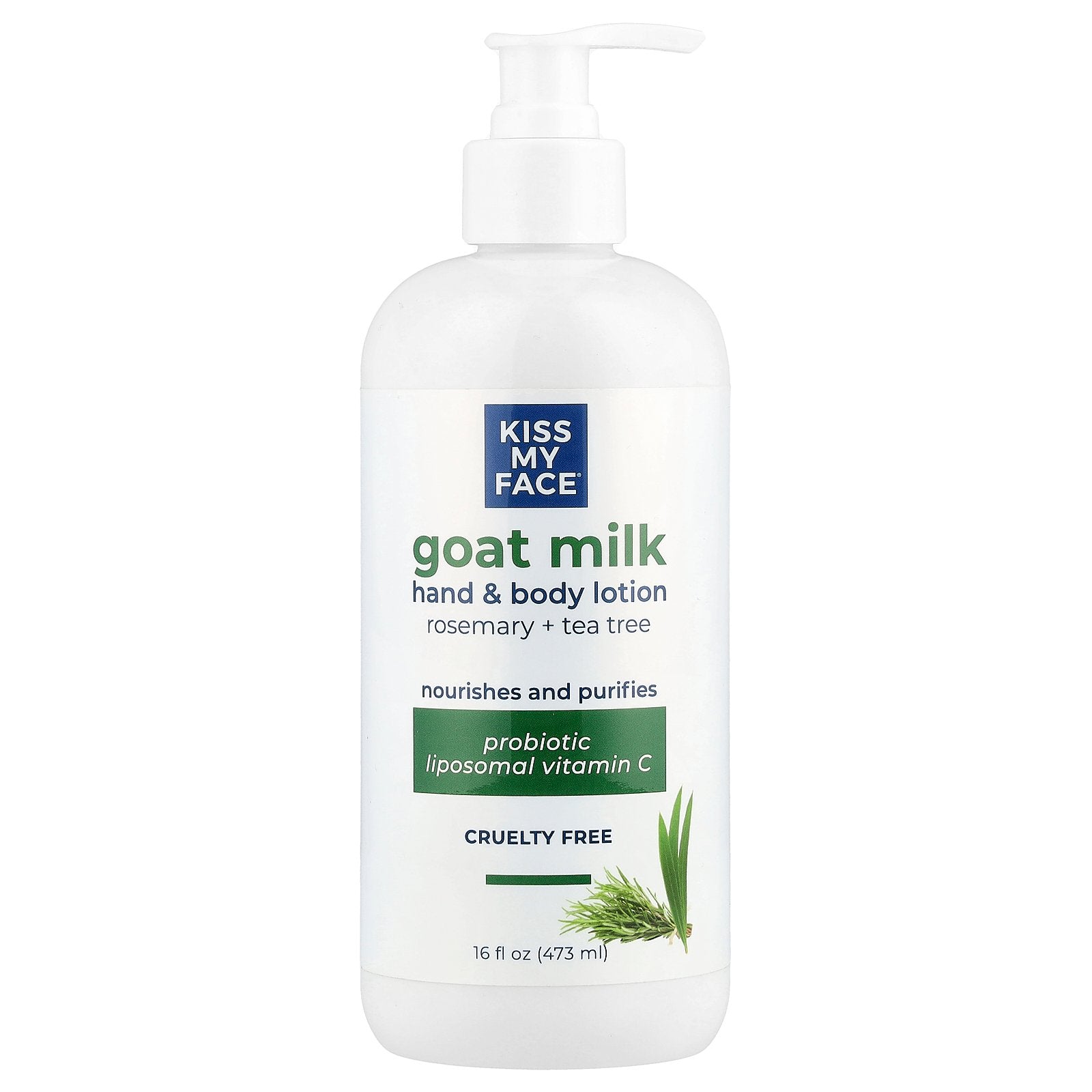 Foto 1 | Loción Kiss My Face De Leche De Cabra Para Manos Y Cuerpo Con Romero Y Árbol De Té - Venta Internacional.