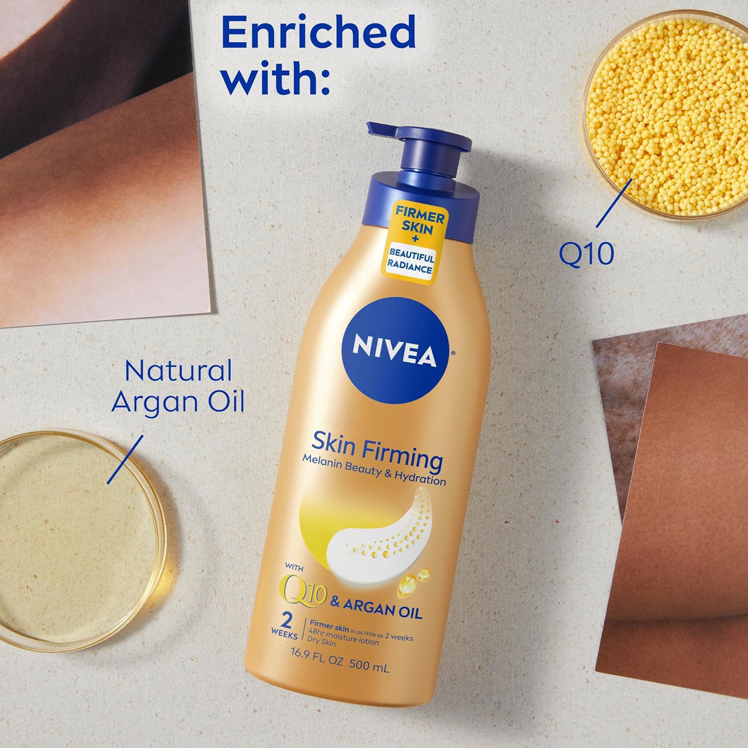 Foto 4 pulgar | Loción Corporal Nivea Skin Reafirmante Con Melanina Beauty, Botella De 500 Ml - Venta Internacional.