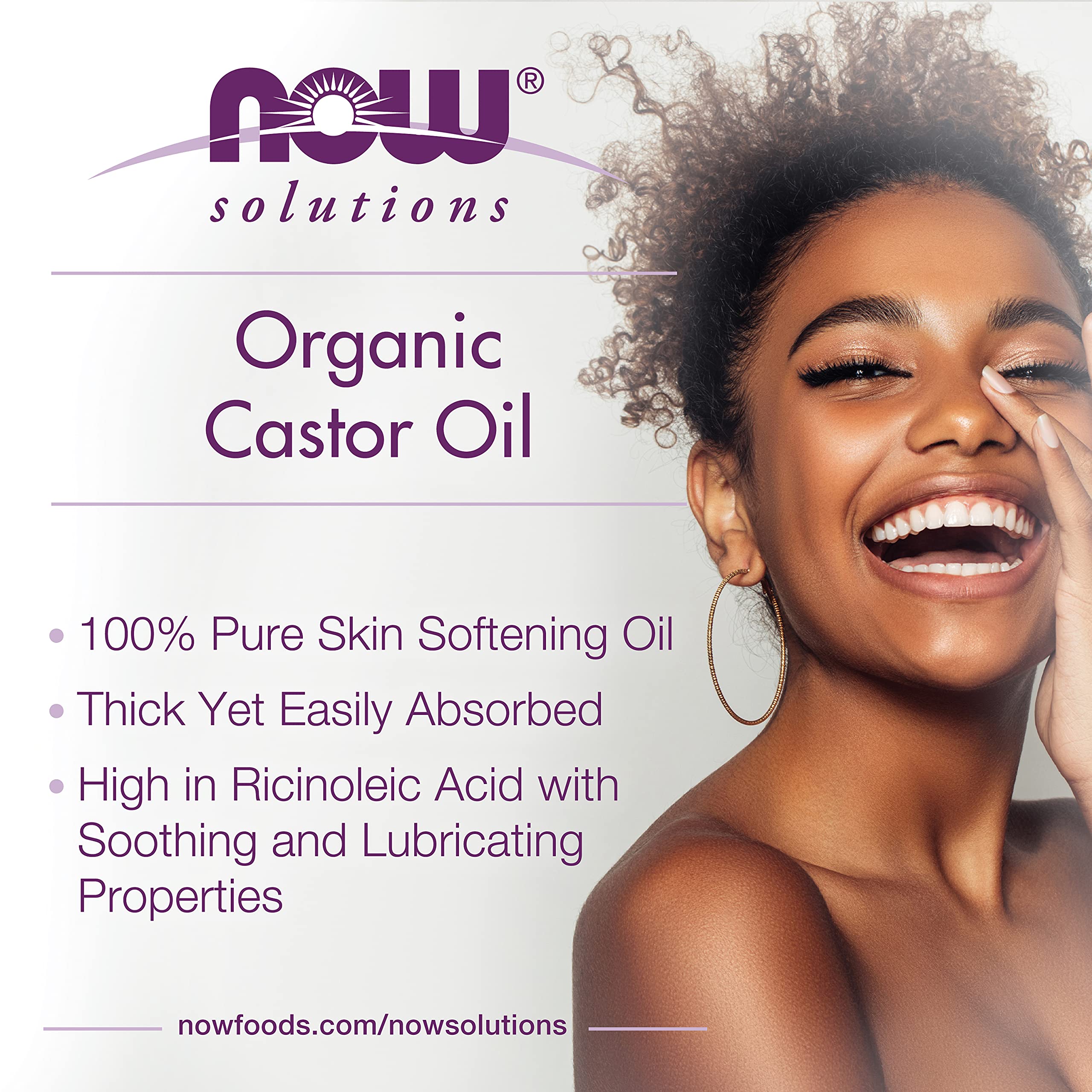 Foto 4 | Aceite De Ricino Now Solutions, 100% Orgánico Puro, 473 Ml - Venta Internacional.
